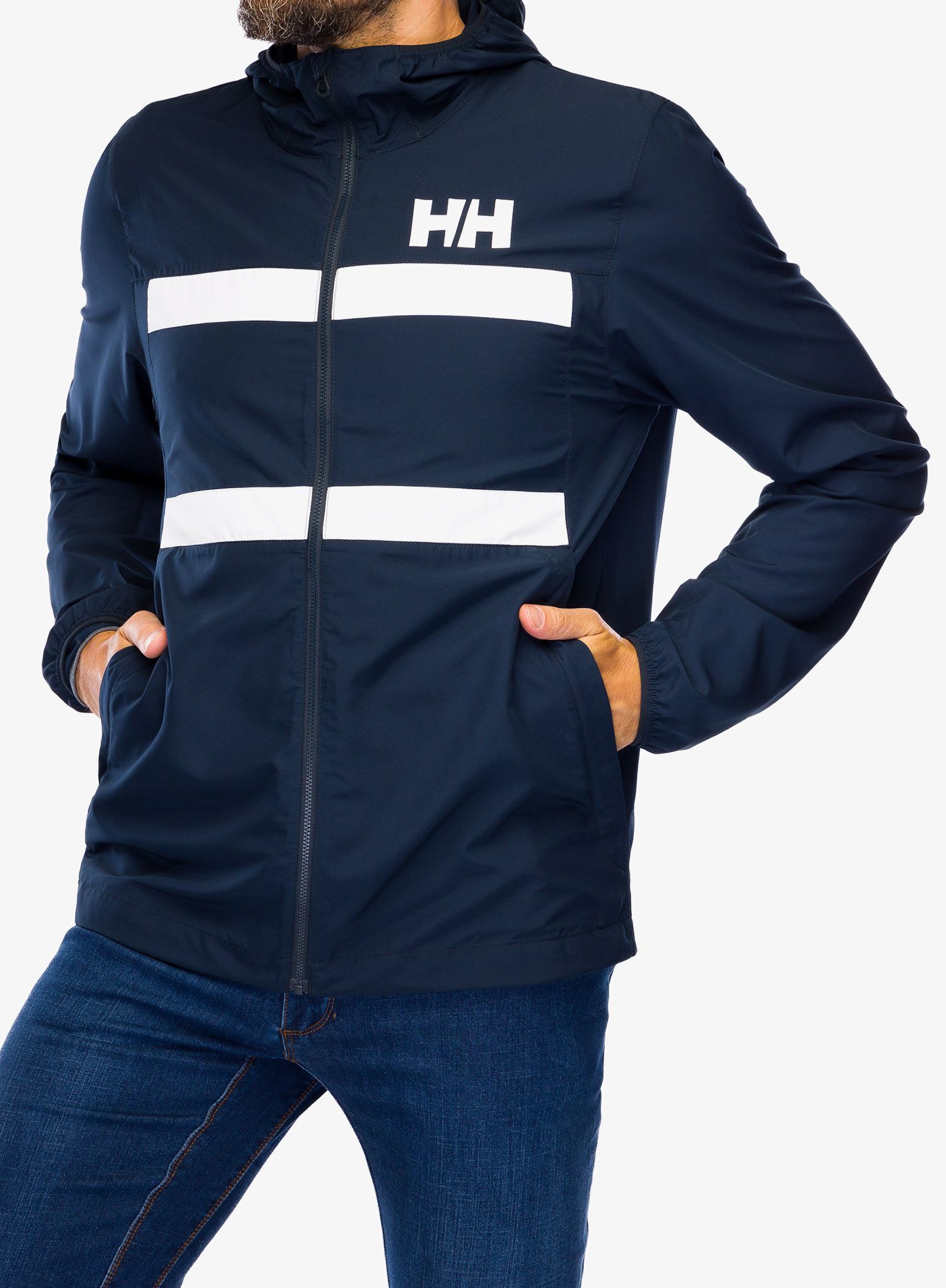 Bunda Helly Hansen Salt Striped Windbreaker Jacket - navy