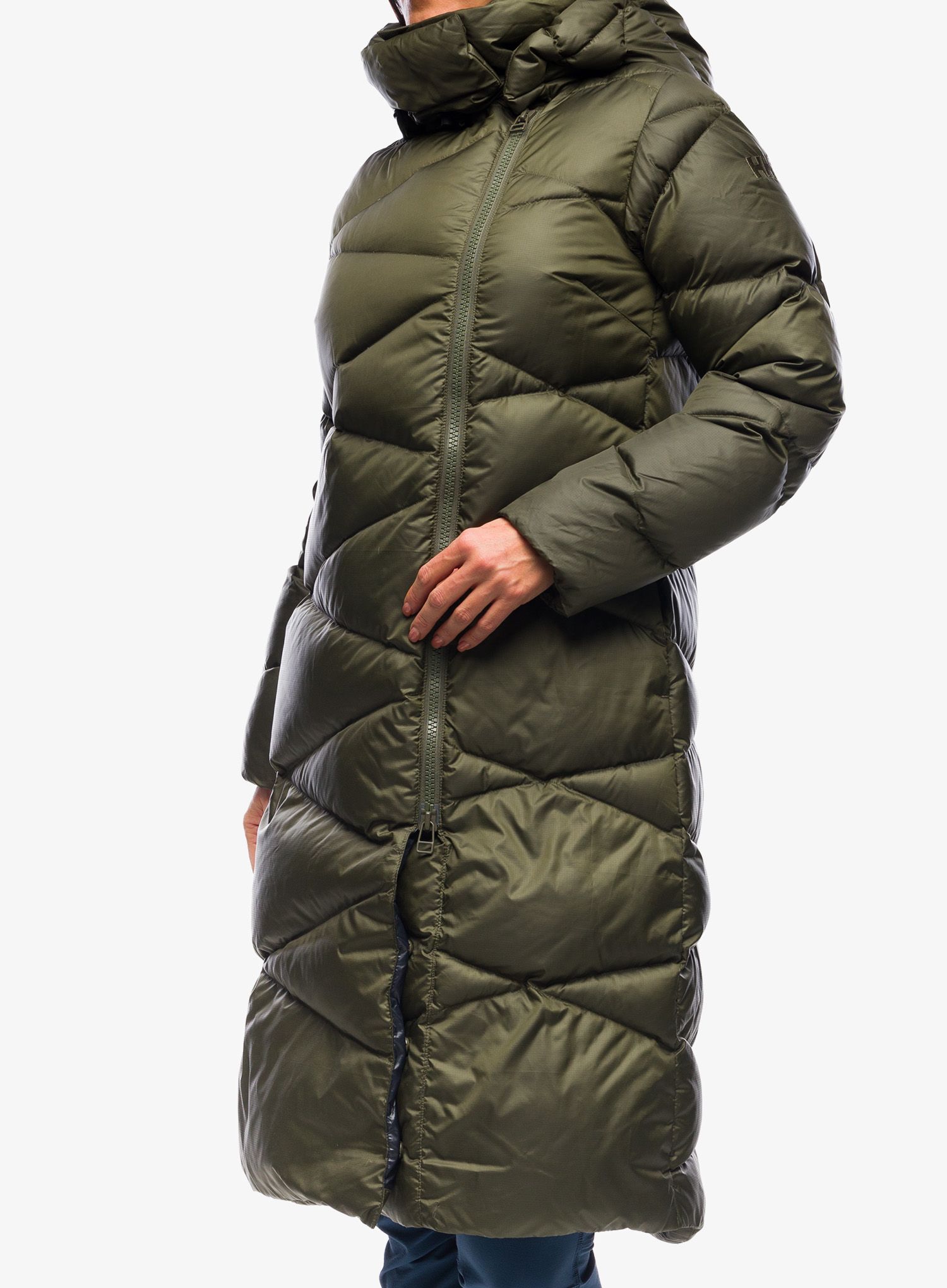 Dámský péřový kabát Helly Hansen Tundra Down Coat - utility green/snow