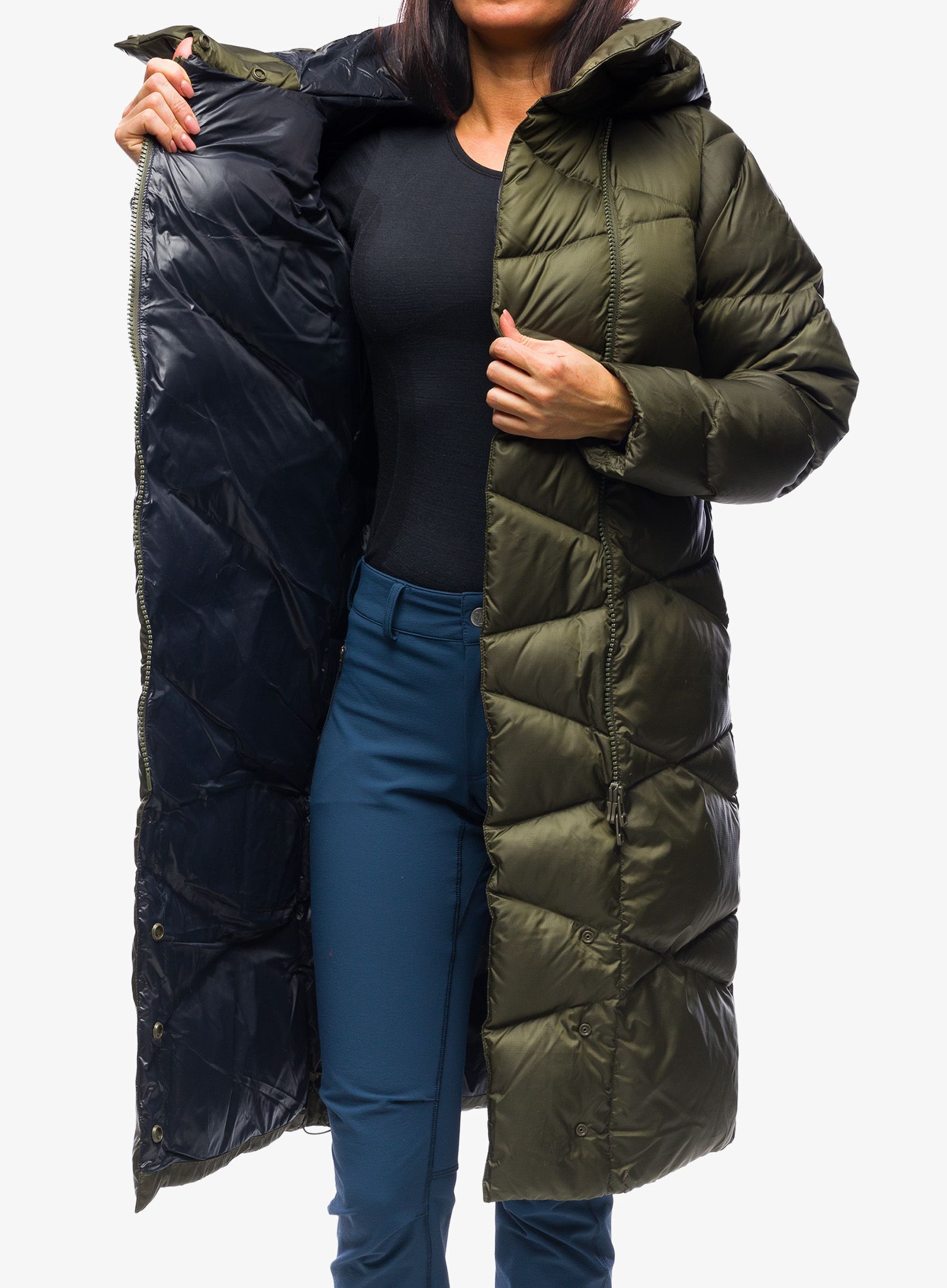 Dámský péřový kabát Helly Hansen Tundra Down Coat - utility green/snow