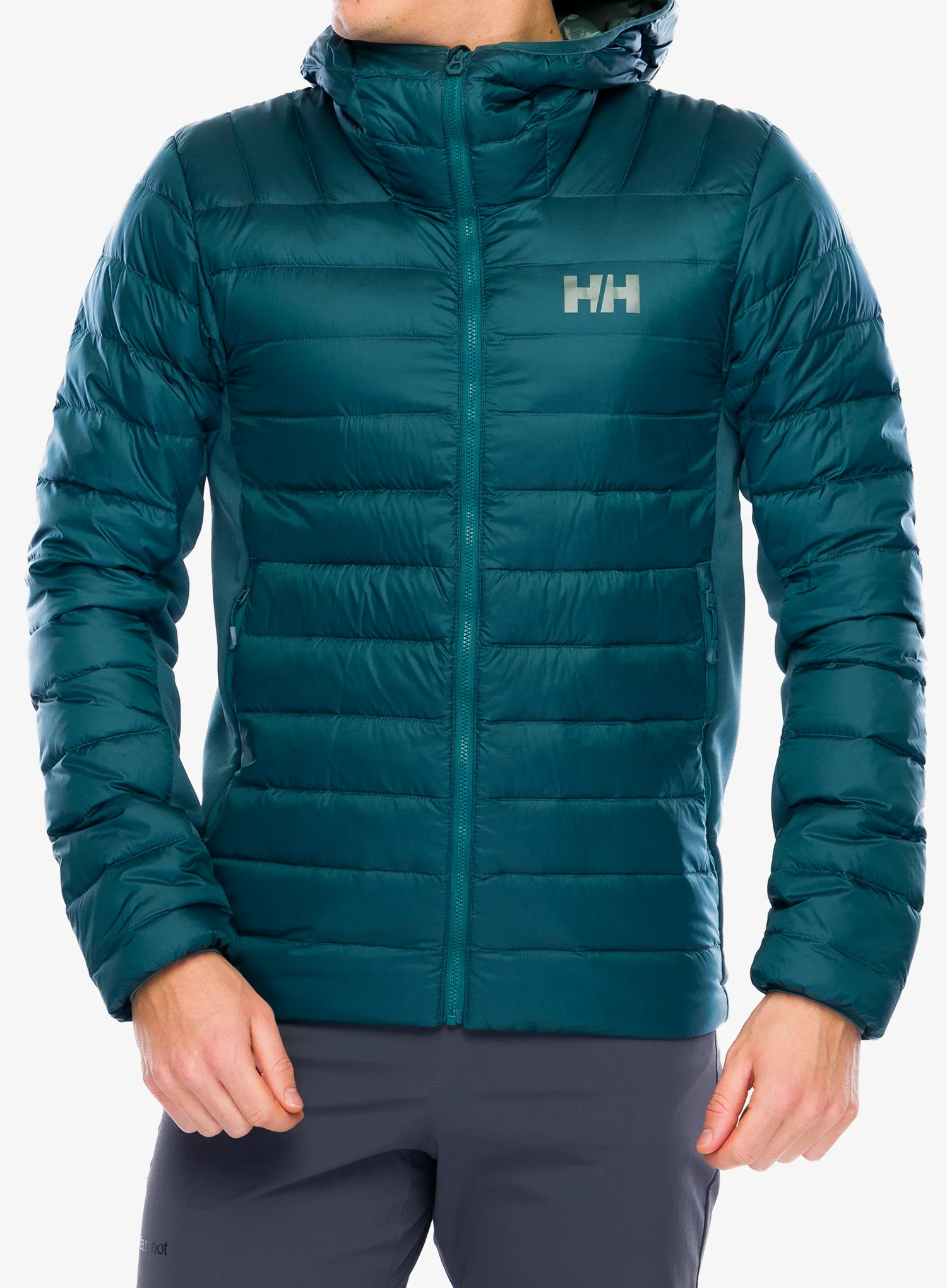 Péřová bunda Helly Hansen Verglas Down Hybrid Hood 2.0 - dark creek
