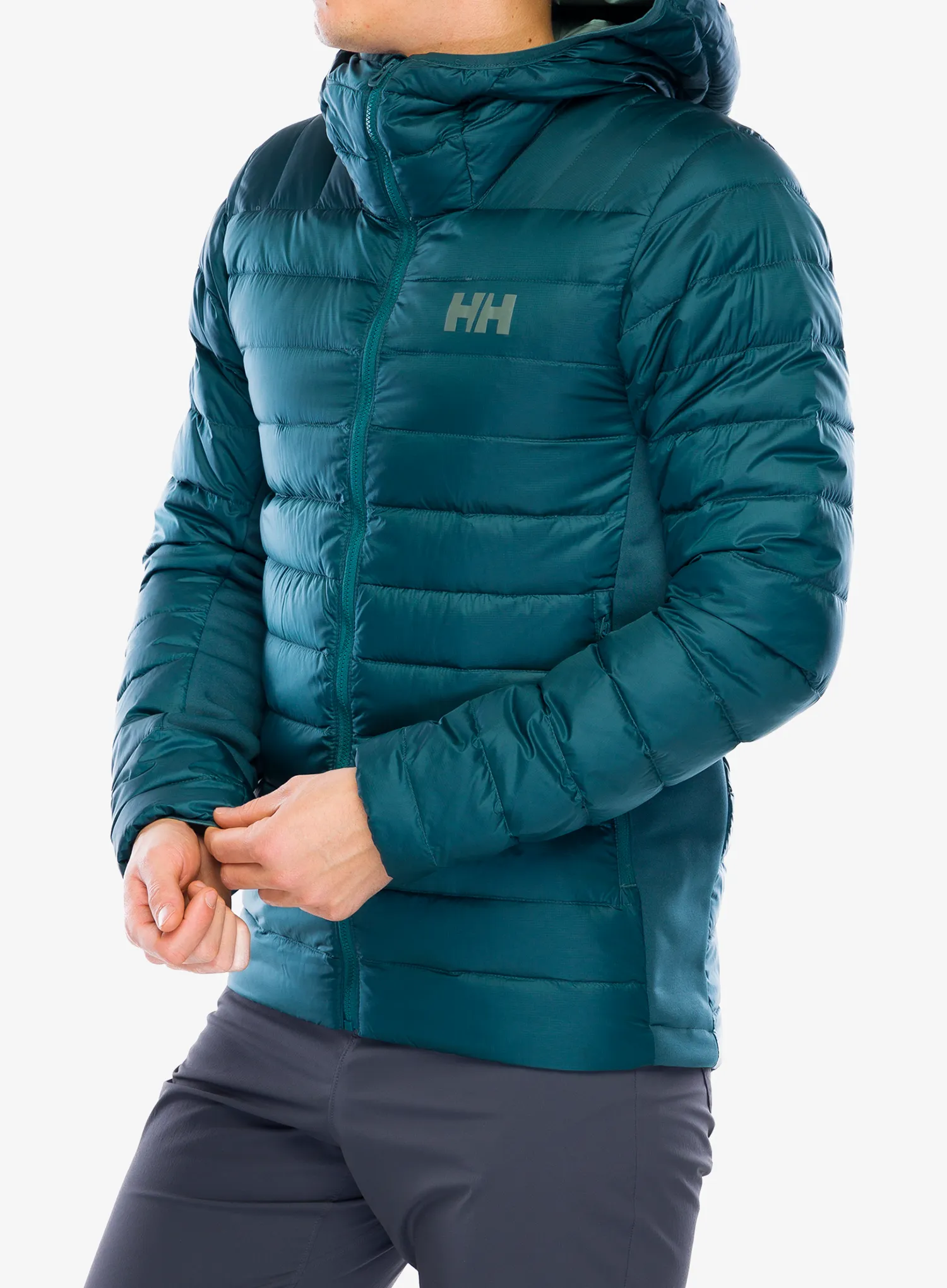 Péřová bunda Helly Hansen Verglas Down Hybrid Hood 2.0 - dark creek