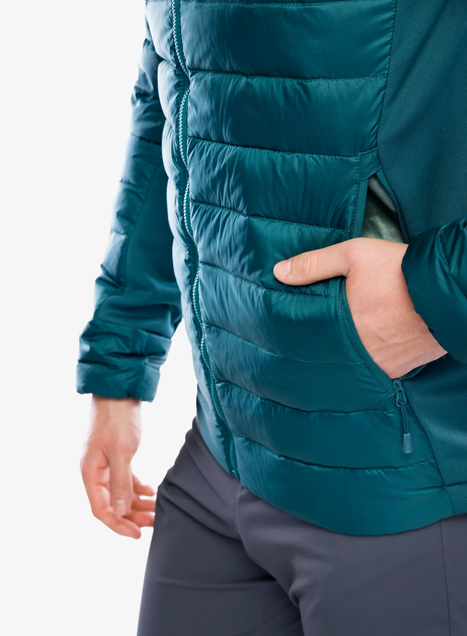 Péřová bunda Helly Hansen Verglas Down Hybrid Hood 2.0 - dark creek