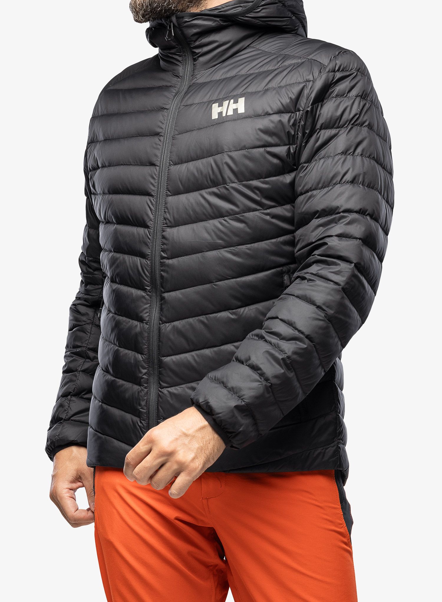 Péřová bunda pánská Helly Hansen Verglas Hooded Down Insulator - black/black gum