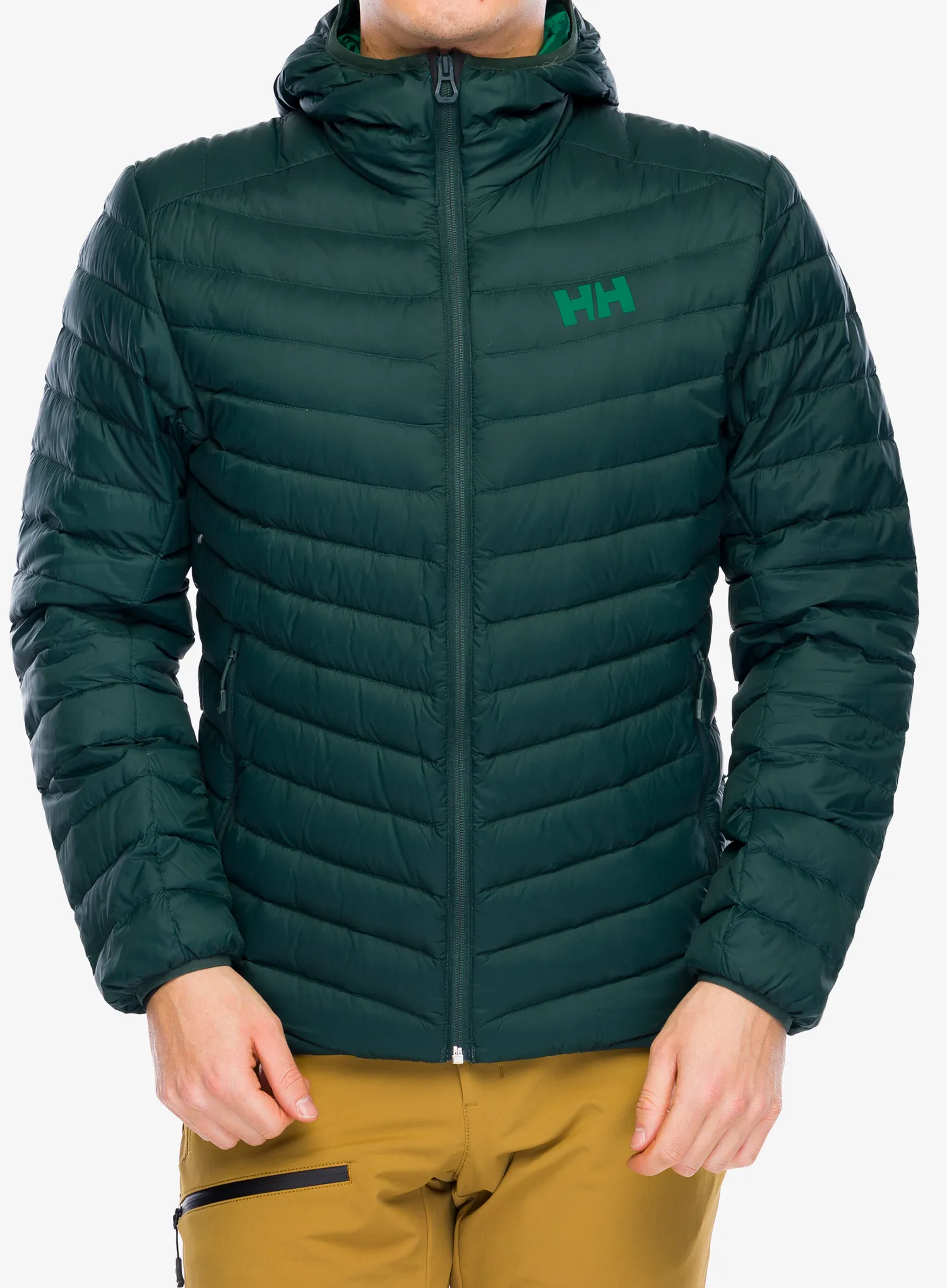 Péřová bunda Helly Hansen Verglas Hooded Down Insulator - darkest spruce