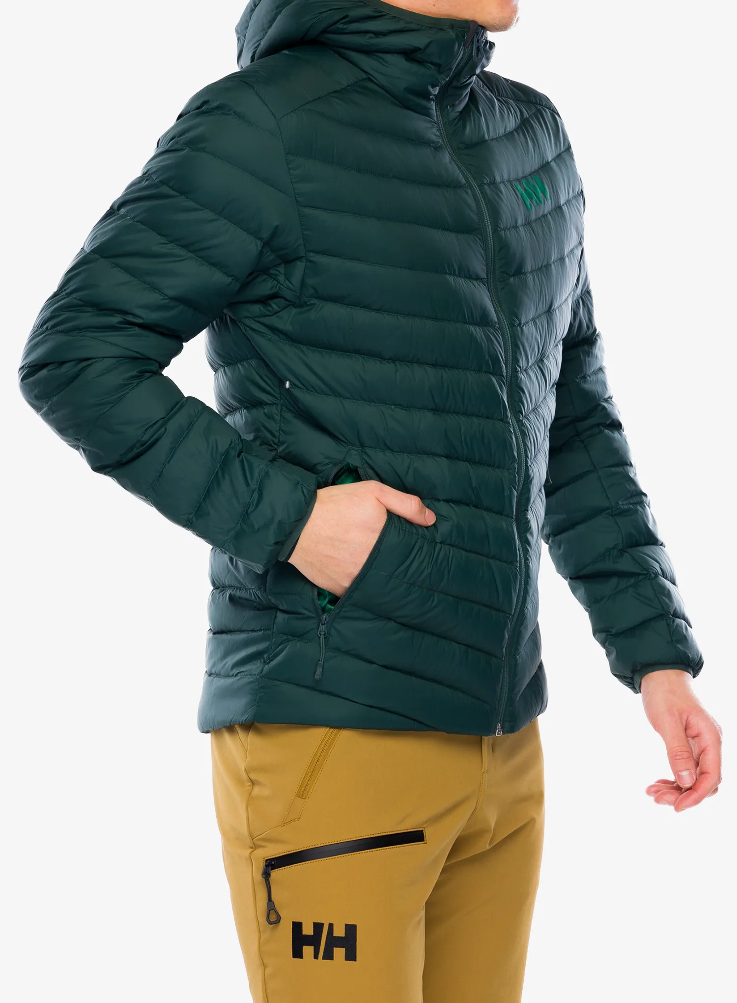 Péřová bunda Helly Hansen Verglas Hooded Down Insulator - darkest spruce