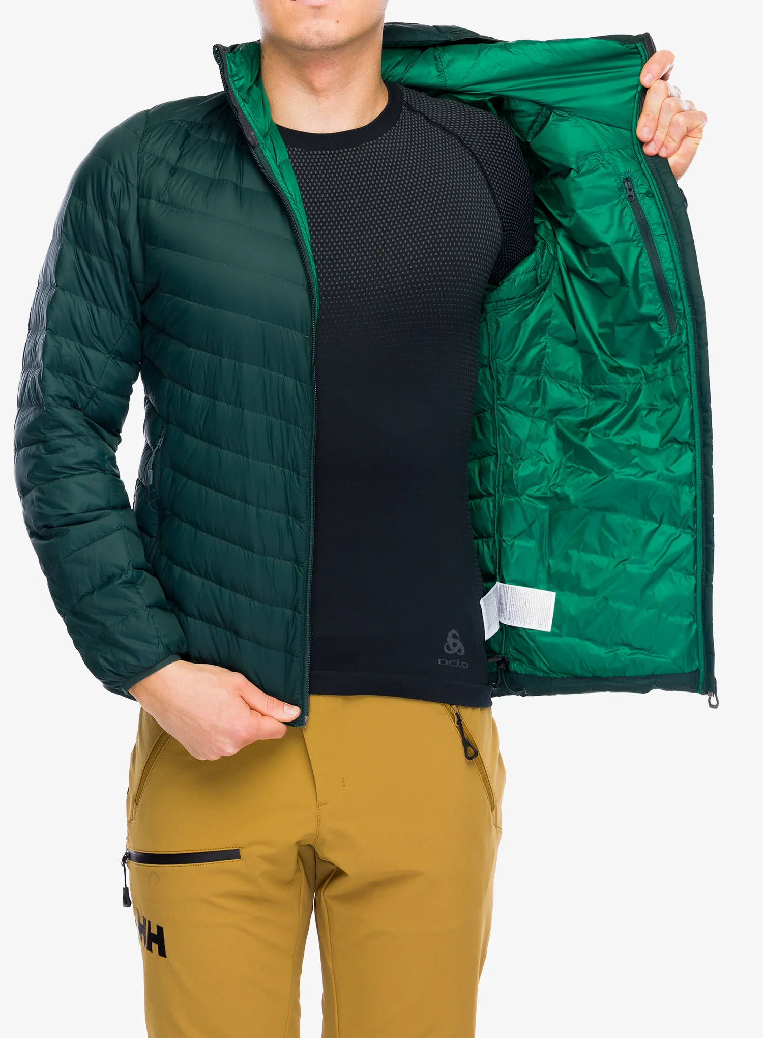 Péřová bunda Helly Hansen Verglas Hooded Down Insulator - darkest spruce