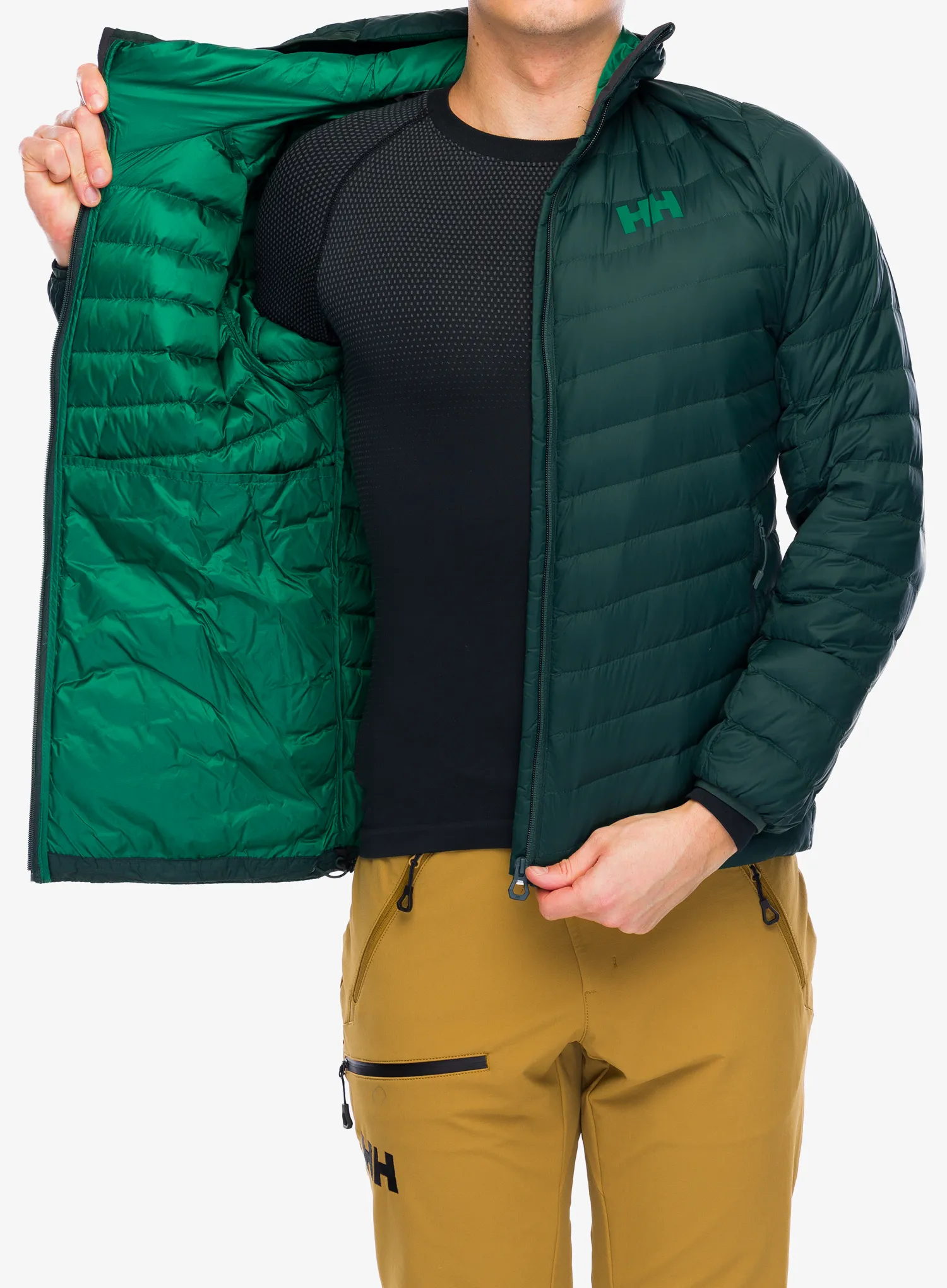 Péřová bunda Helly Hansen Verglas Hooded Down Insulator - darkest spruce