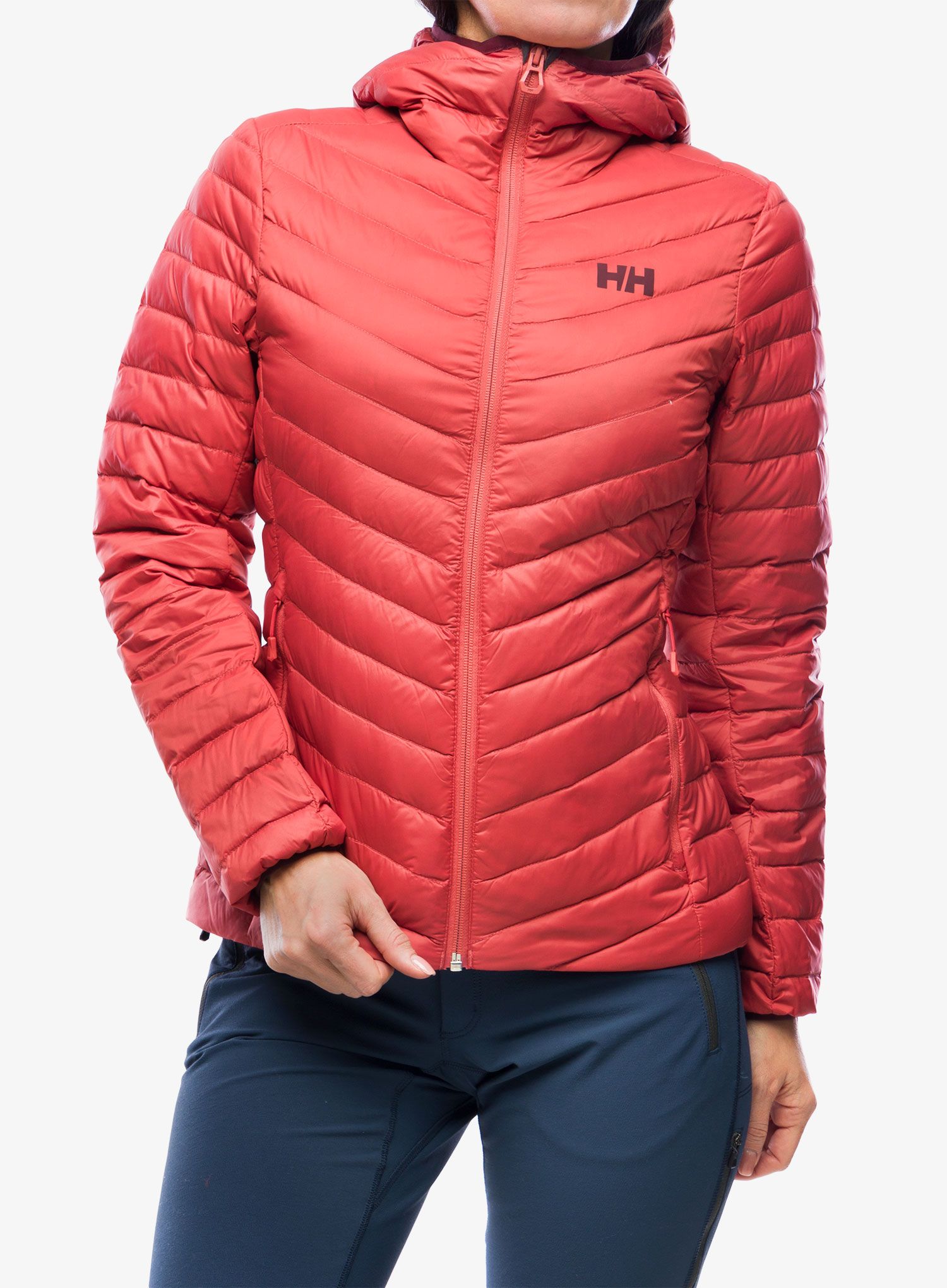 Dámská péřová bunda Helly Hansen Verglas Hooded Down Insulator - poppy red/hickory