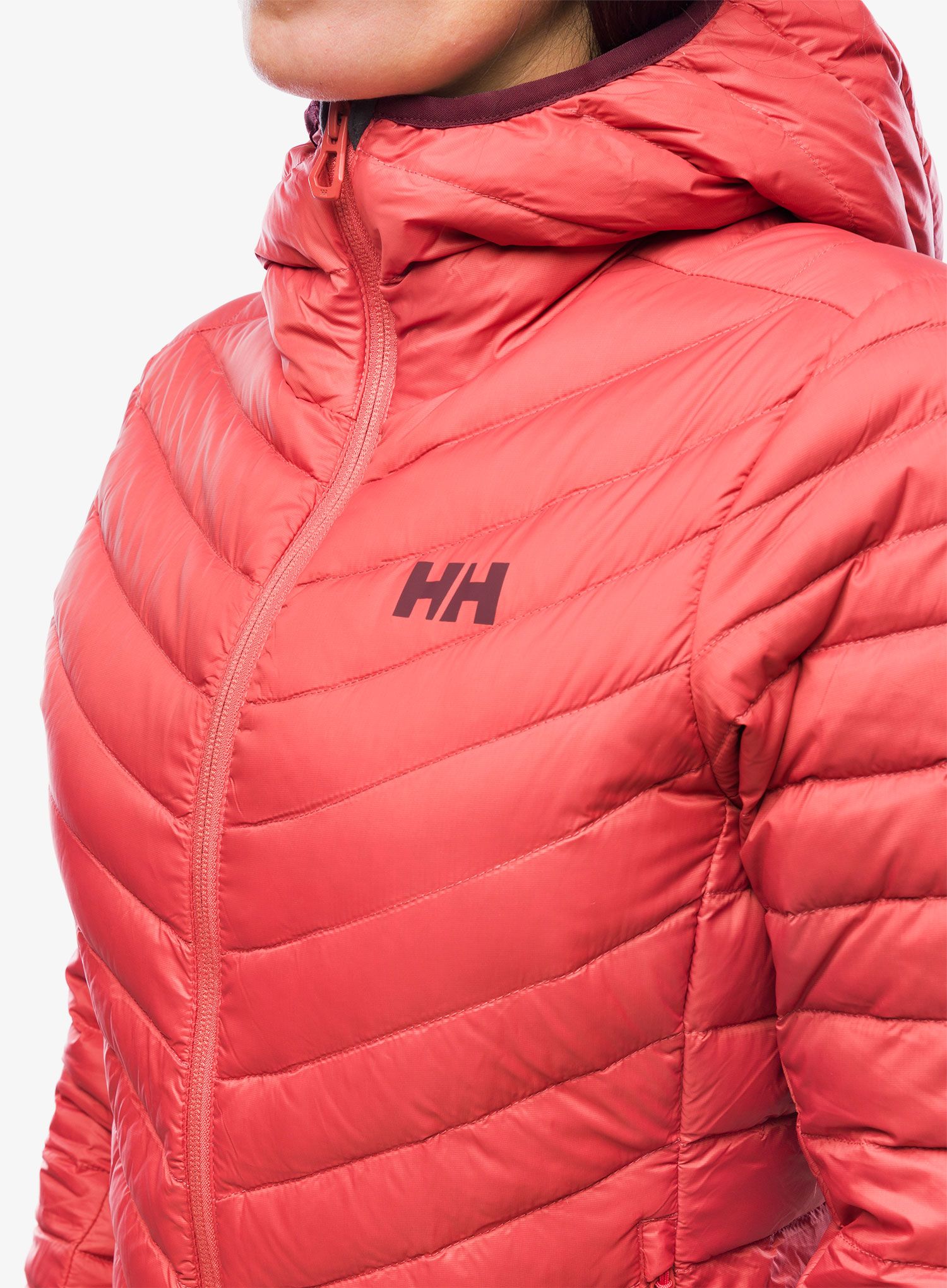 Dámská péřová bunda Helly Hansen Verglas Hooded Down Insulator - poppy red/hickory