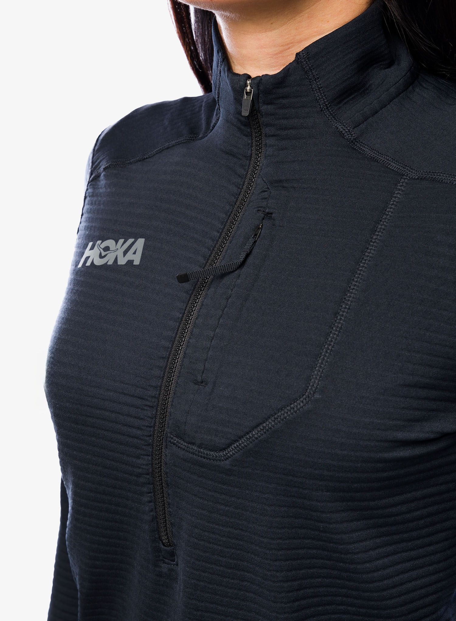 Dámská mikina se zipem Hoka 1/2 Zip - black