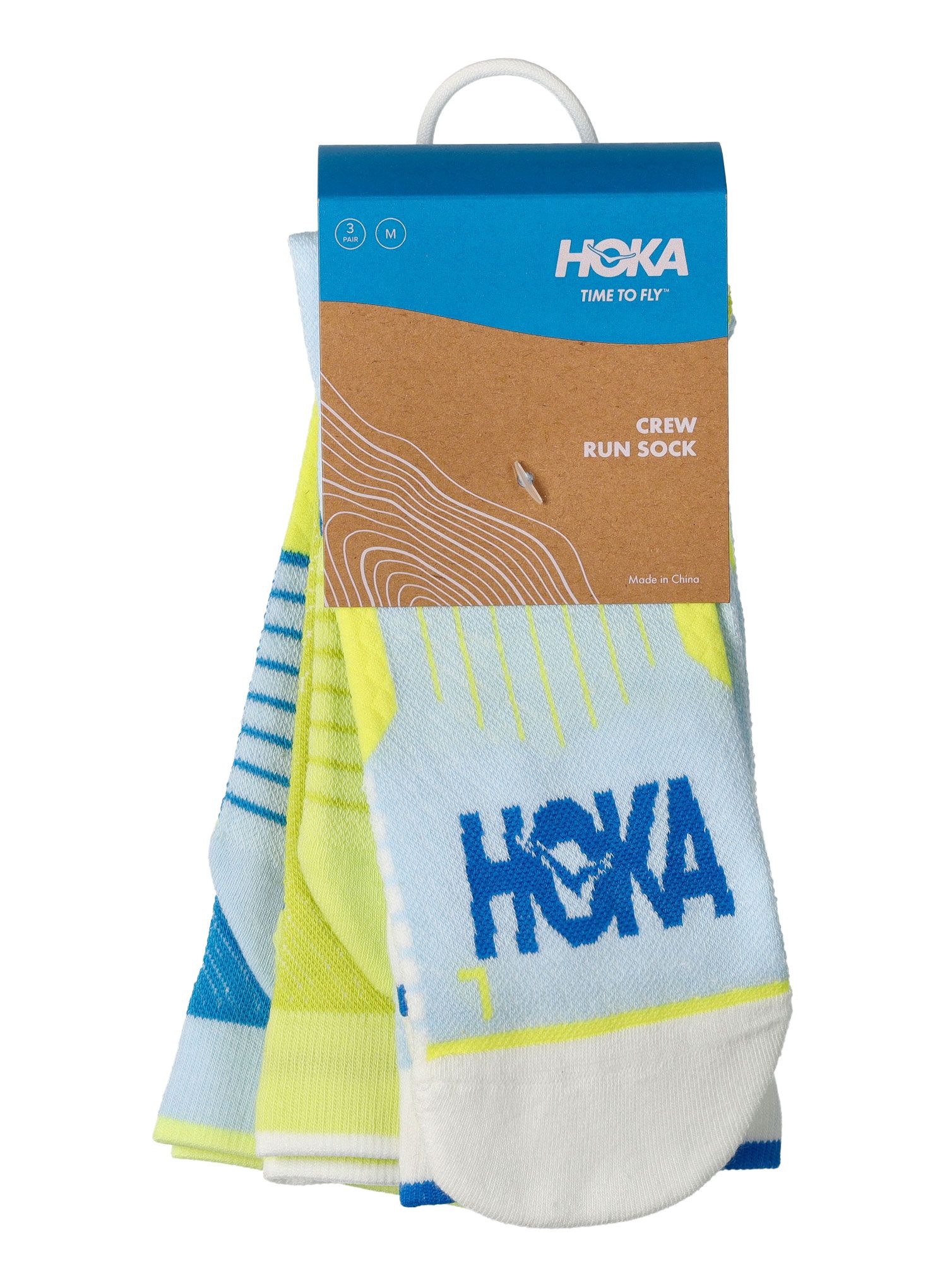 Běžecké ponožky Hoka Crew Run Sock 3-Pack - diva blue/ice/primrose