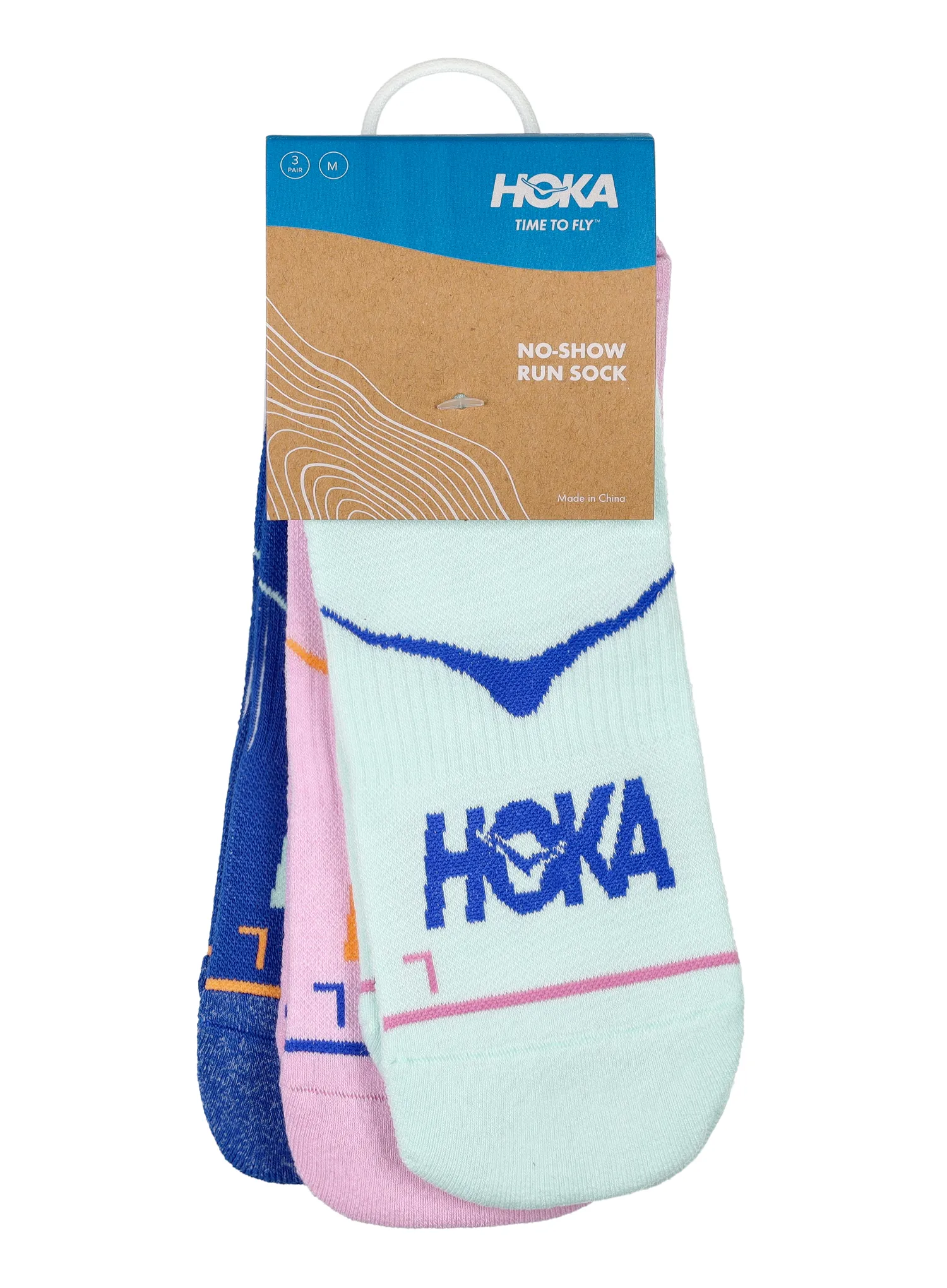 Ponožky na běhání Hoka No-Show Run Sock 3-Pack - aqua/pink/ultramarine