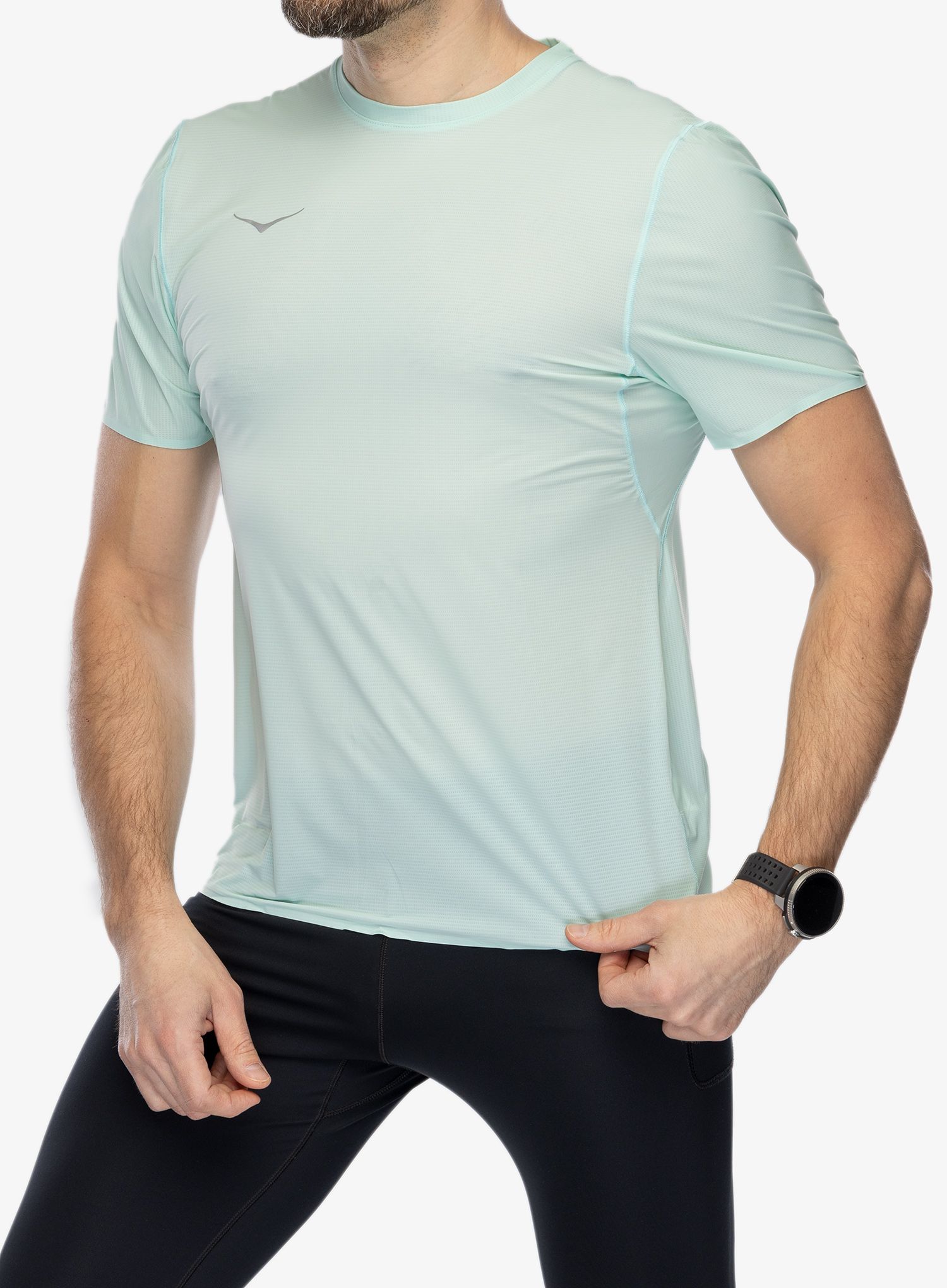 Běžecké tričko Hoka Performance Run Short Sleeve - cloudless