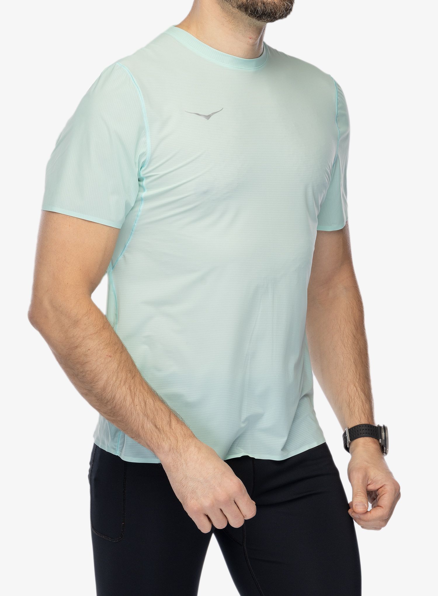 Běžecké tričko Hoka Performance Run Short Sleeve - cloudless