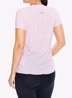 Běžecké tričko dámské Hoka Performance Run Short Sleeve - pink twilight