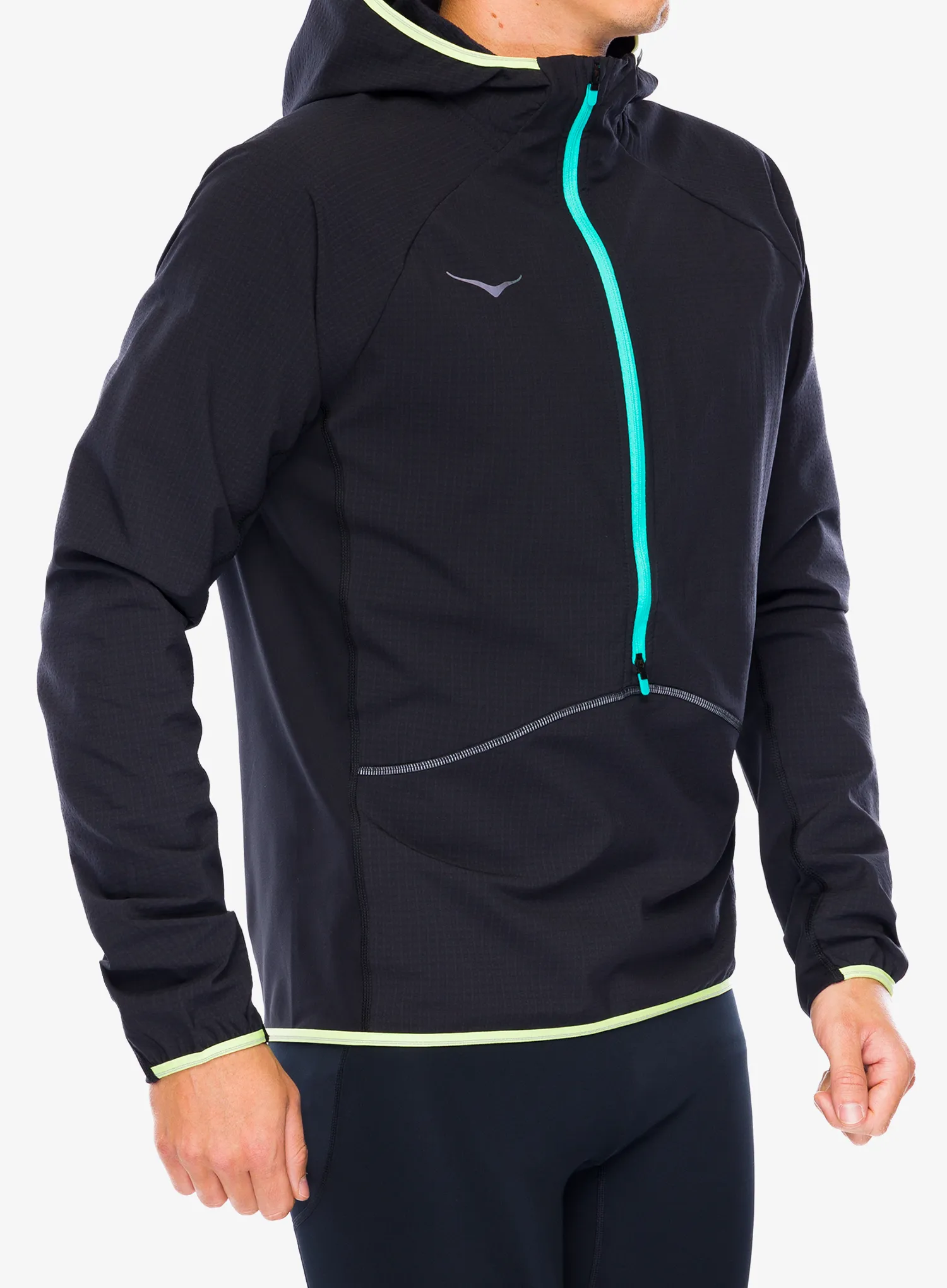 Bunda na běhání Hoka SkyGlow Half-Zip - black