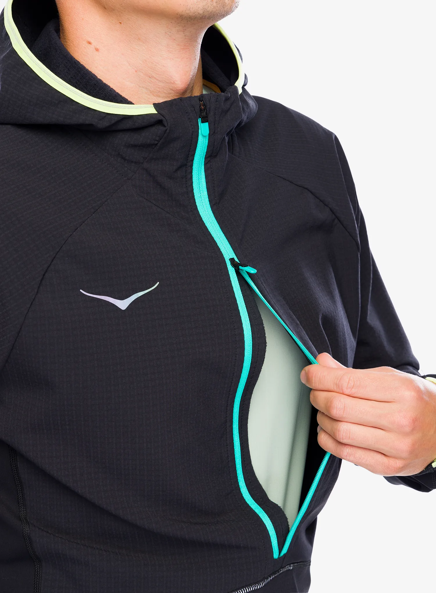 Bunda na běhání Hoka SkyGlow Half-Zip - black