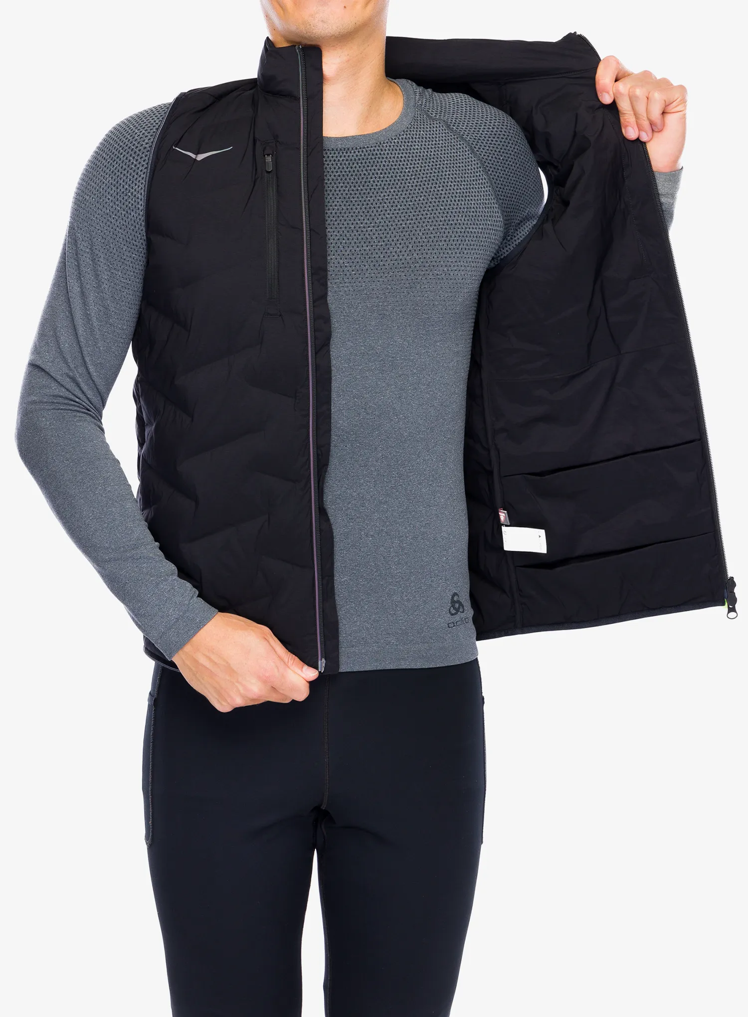 Vesta na běhání Hoka Skyfill Run Vest - black
