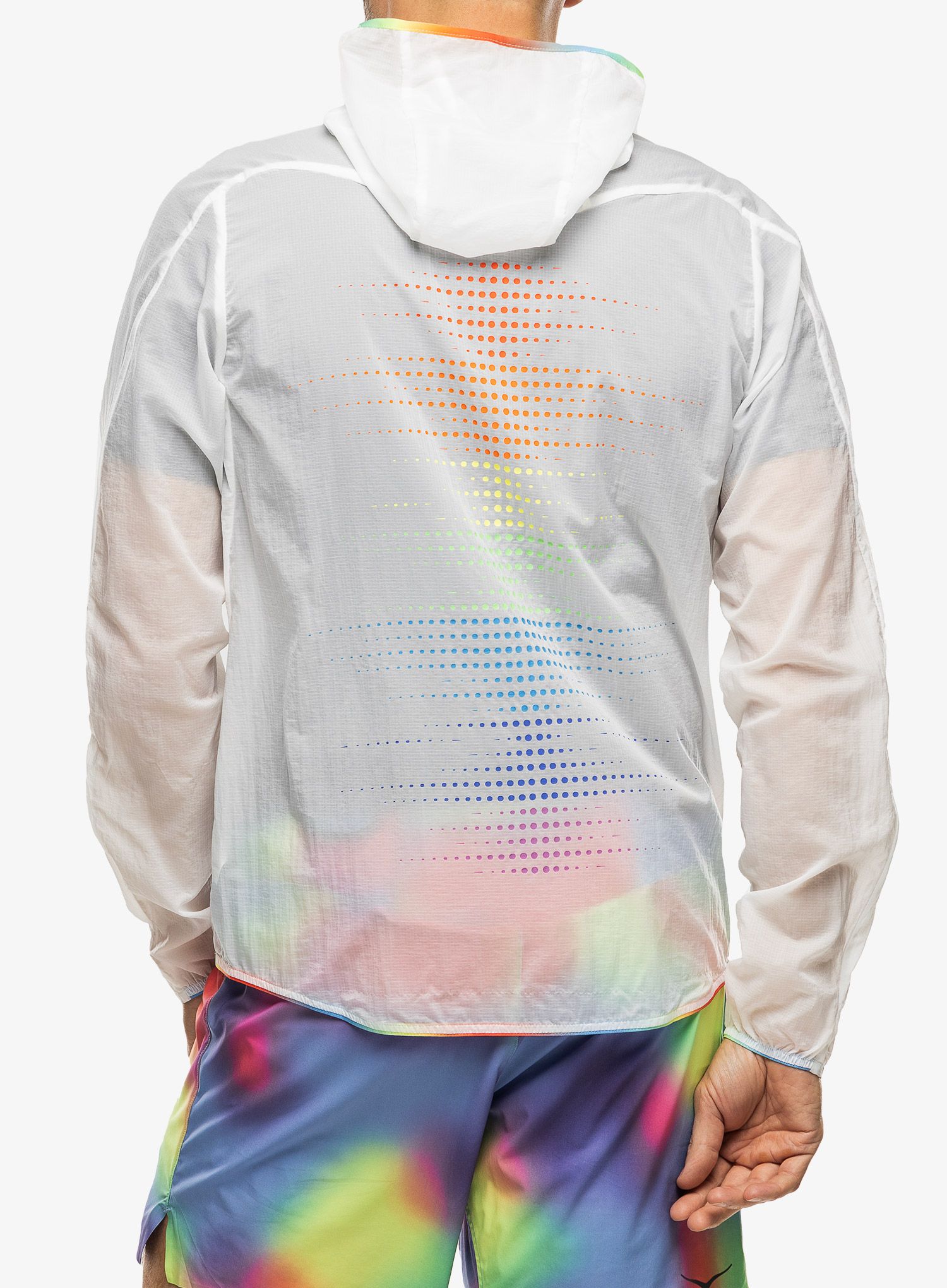 Bunda na běhání Hoka Skyflow Jacket - white/multi