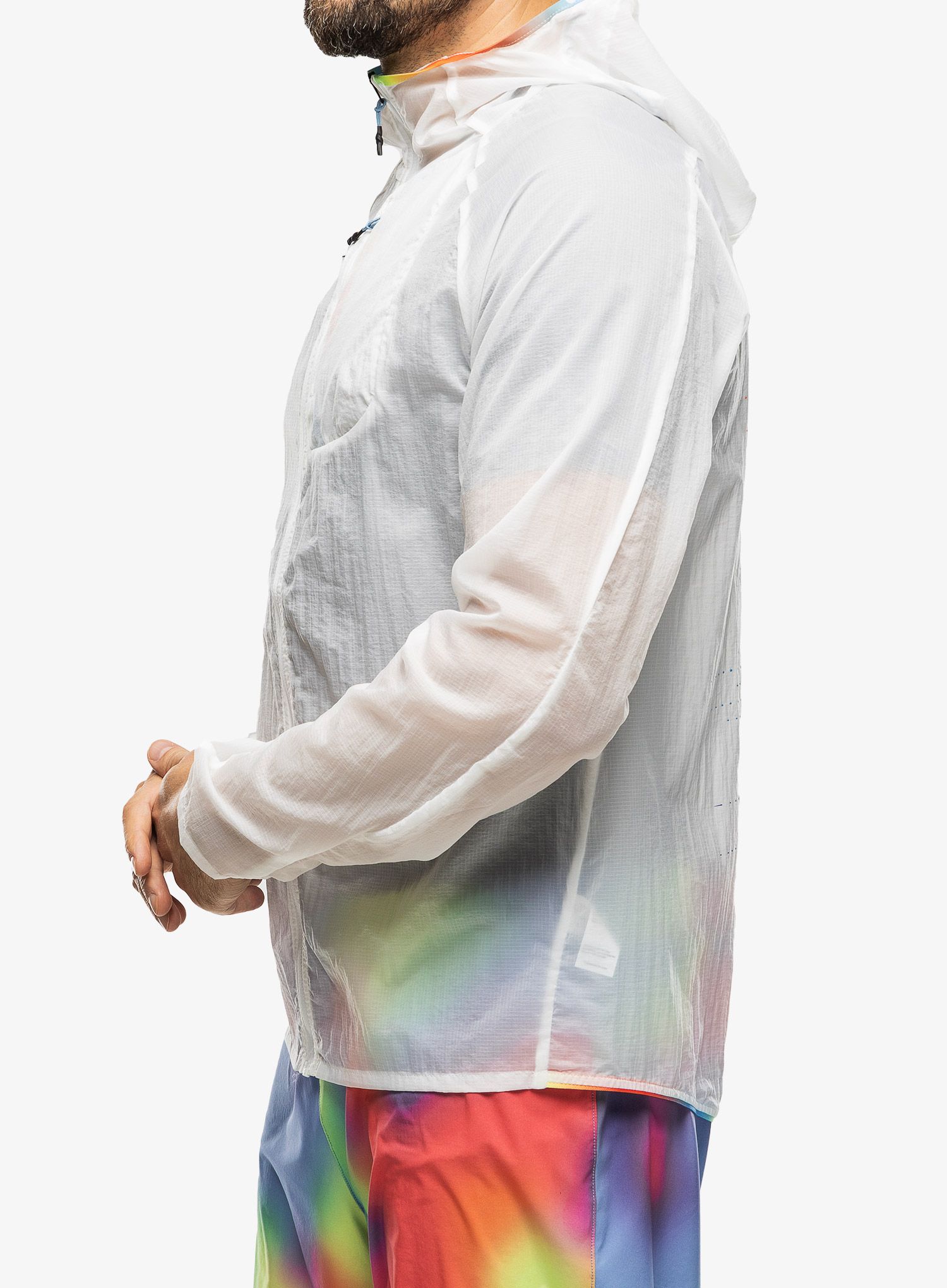 Bunda na běhání Hoka Skyflow Jacket - white/multi