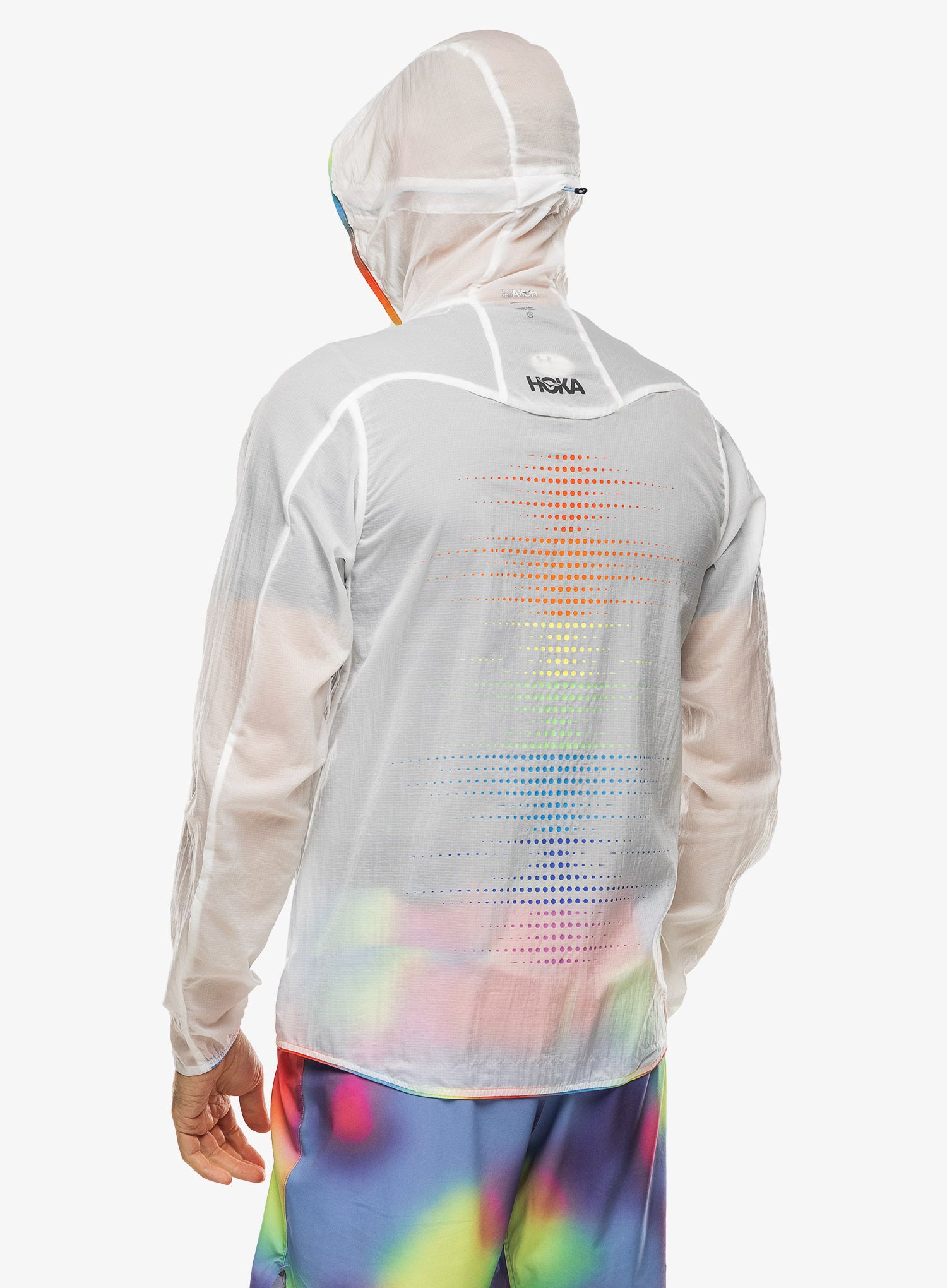 Bunda na běhání Hoka Skyflow Jacket - white/multi