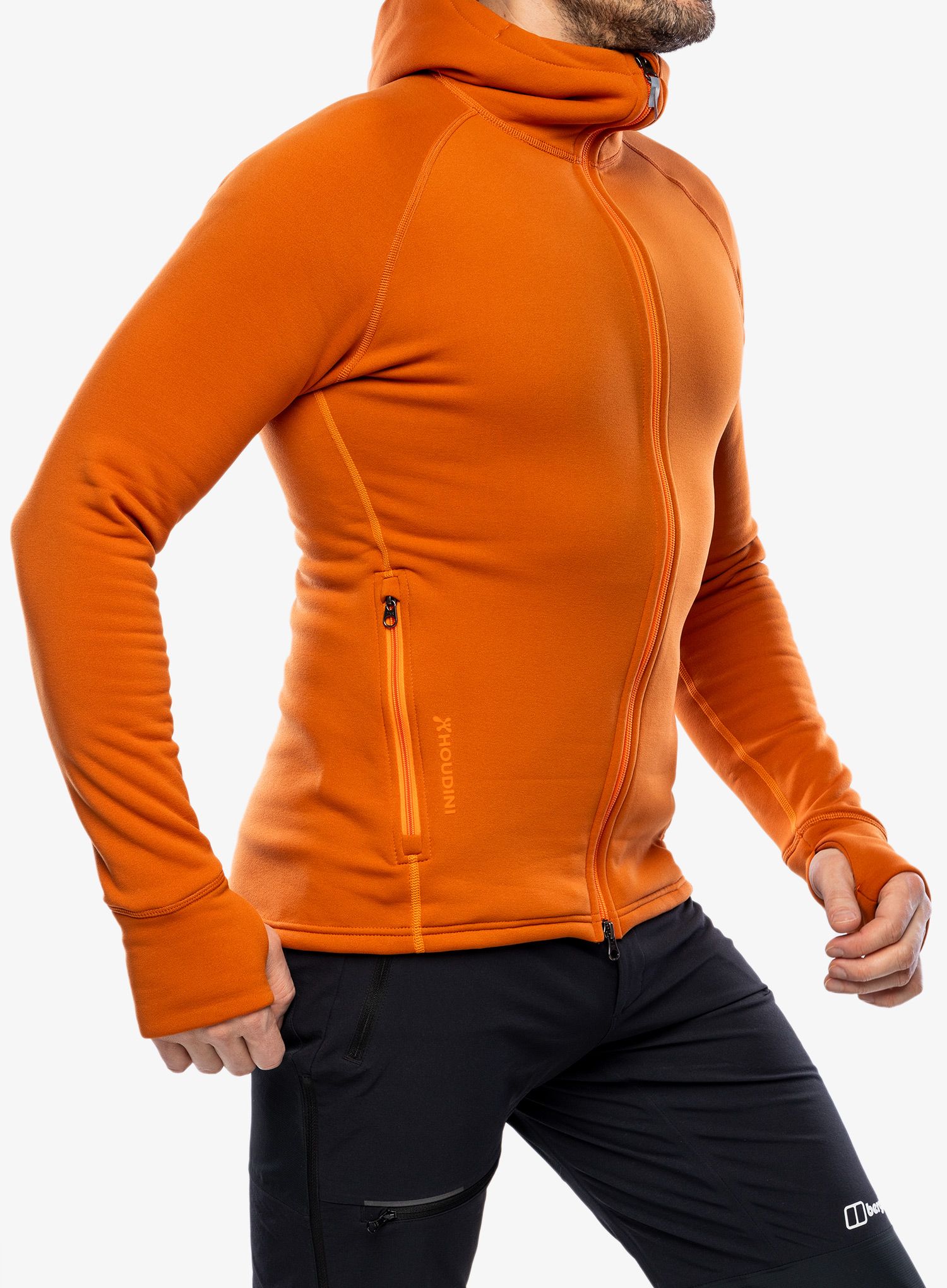 Outdoorova mikina Houdini Power Houdi - burned orange