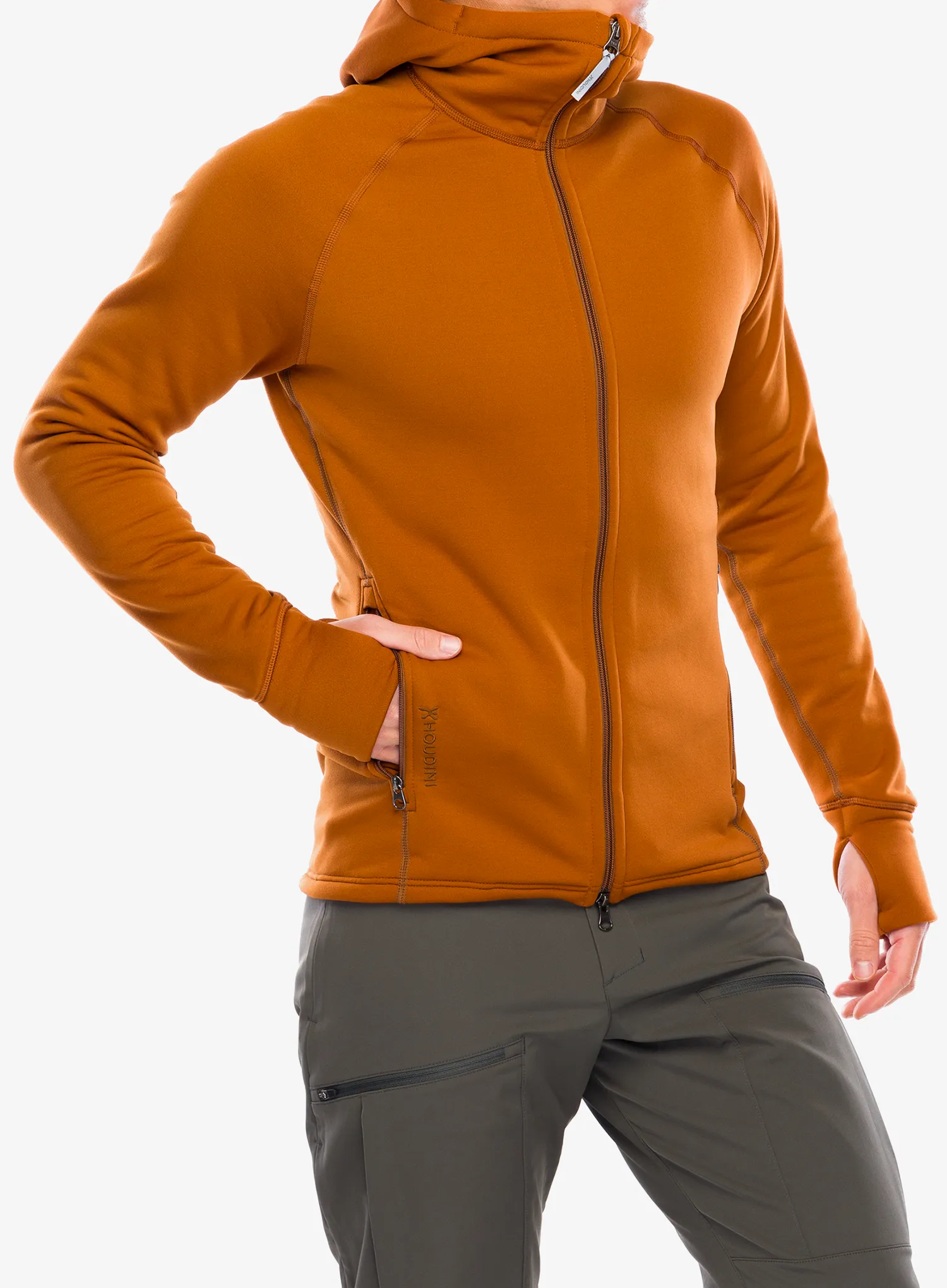 Fleece mikina s kapucí Houdini Power Houdi - cinnamon brown