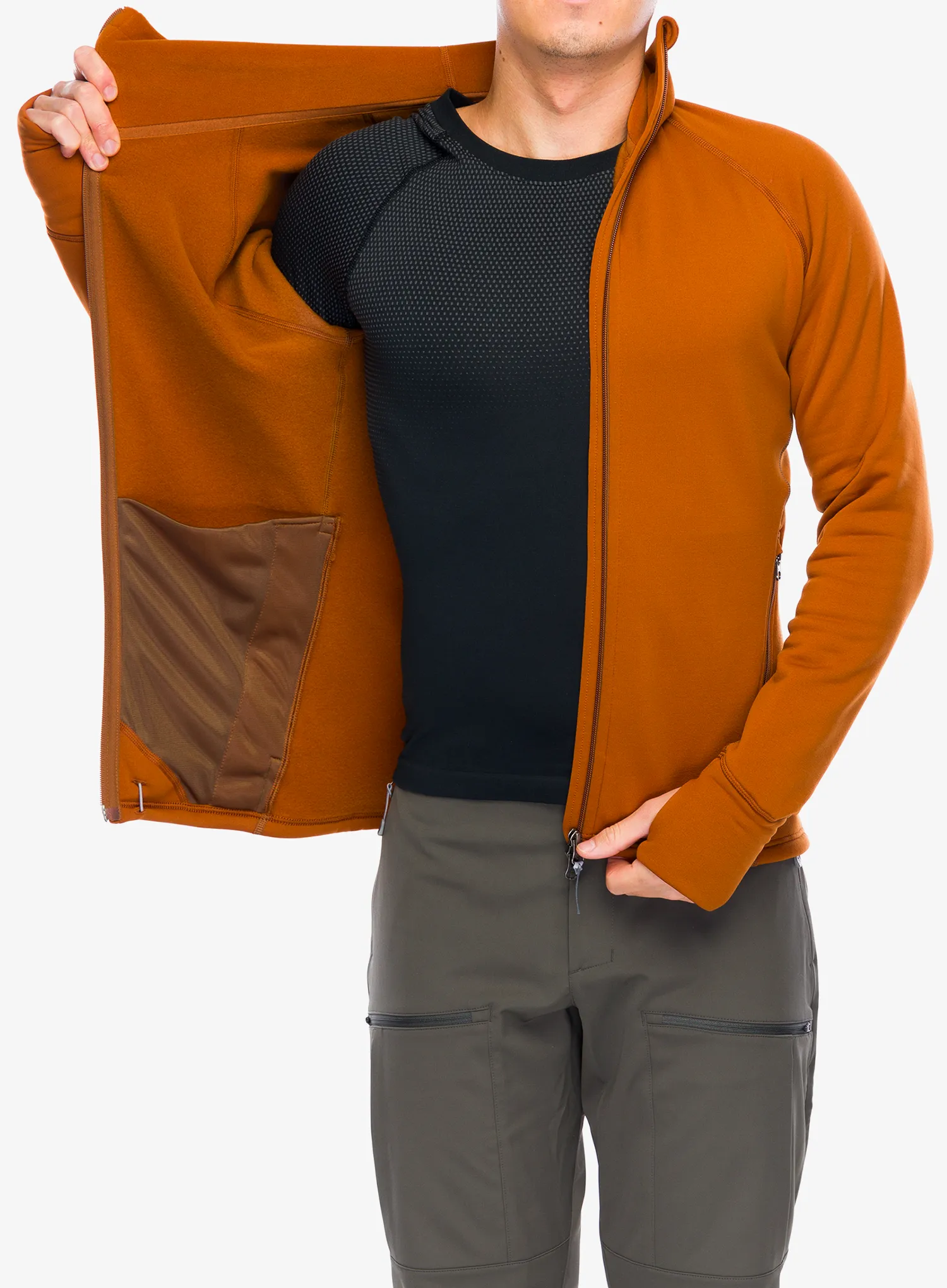 Fleece mikina s kapucí Houdini Power Houdi - cinnamon brown