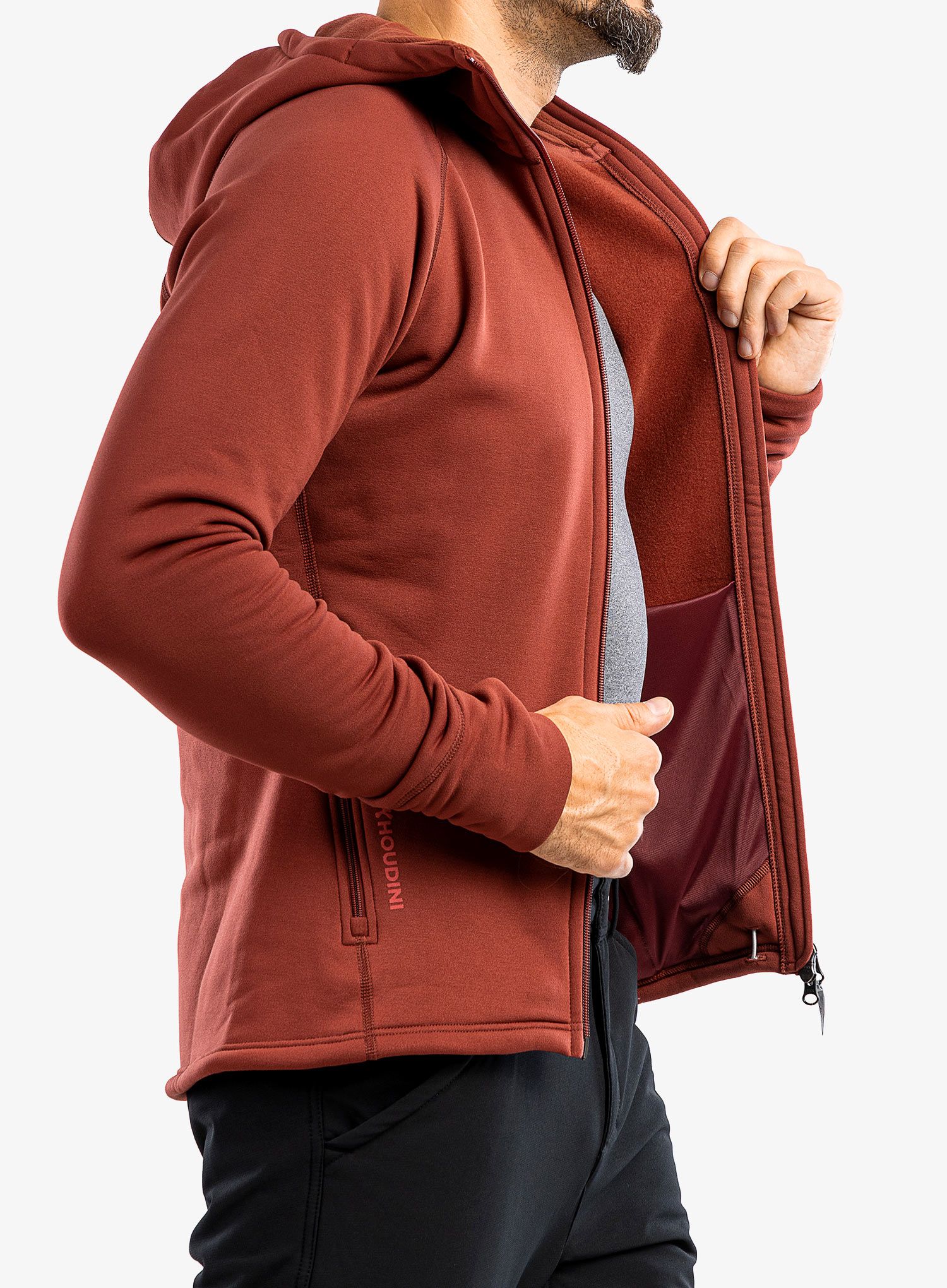 Fleece mikina pánská Houdini Power Houdi - deep red