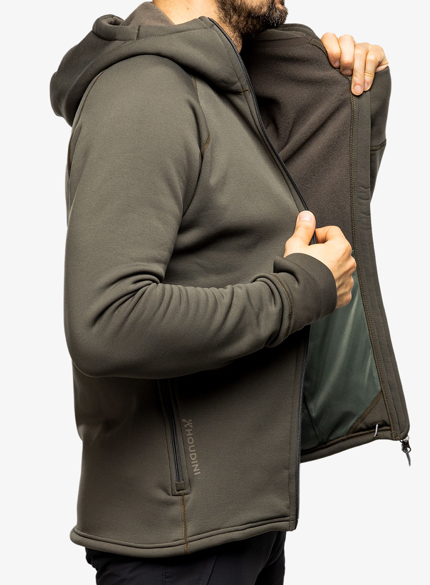 Fleece mikina s kapucí Houdini Power Houdi - green