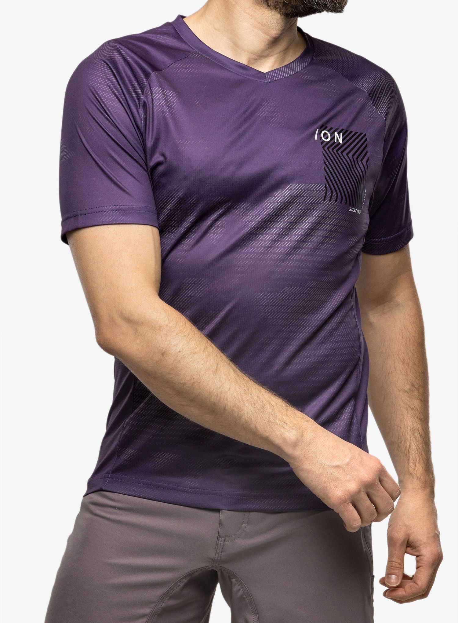 MTB triko ION Jersey Traze SS 2.0 - dark purple