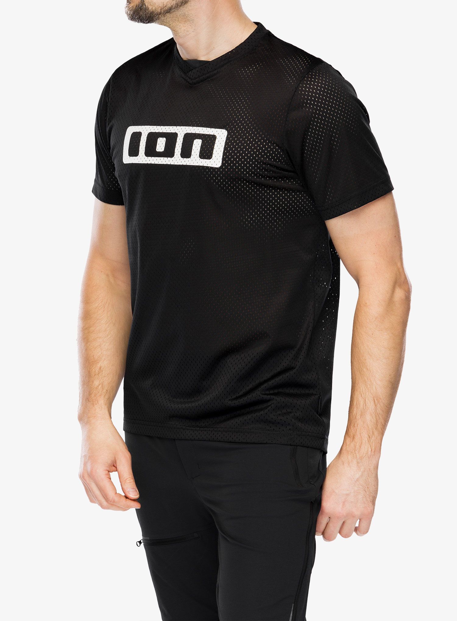 Cyklistické triko ION Logo SS Jersey - black