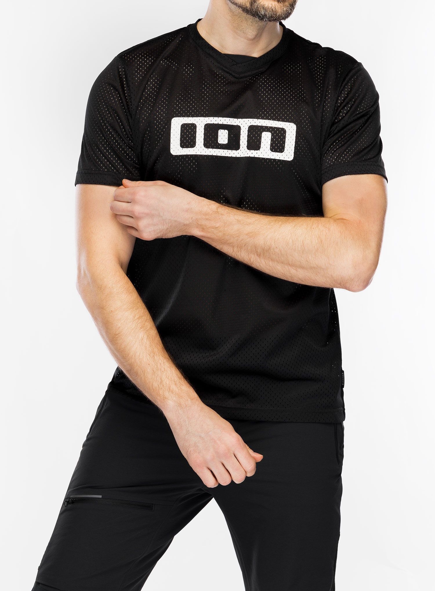 Cyklistické triko ION Logo SS Jersey - black