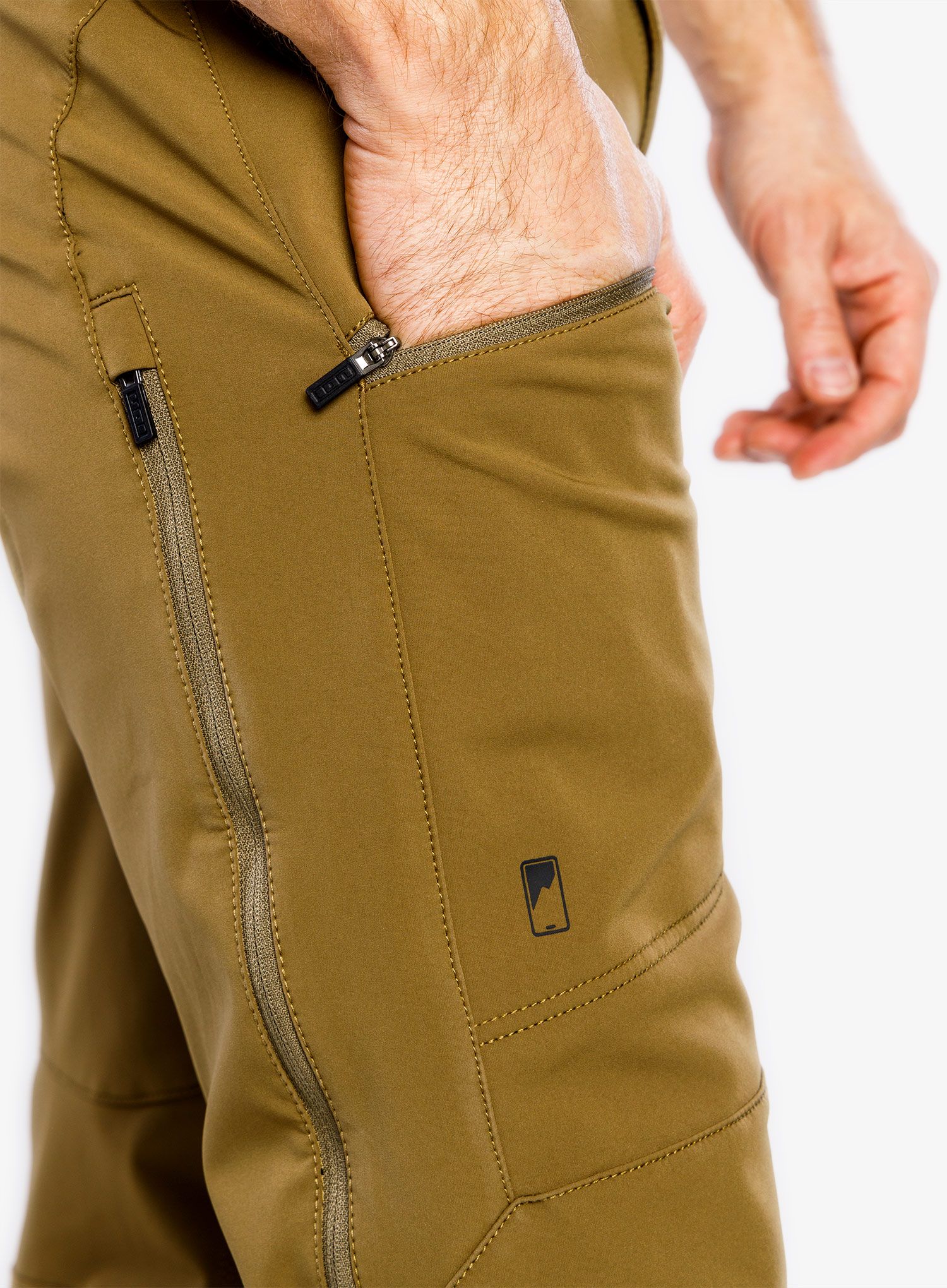 Cyklistické kalhoty ION Shelter Softshell - dark mud