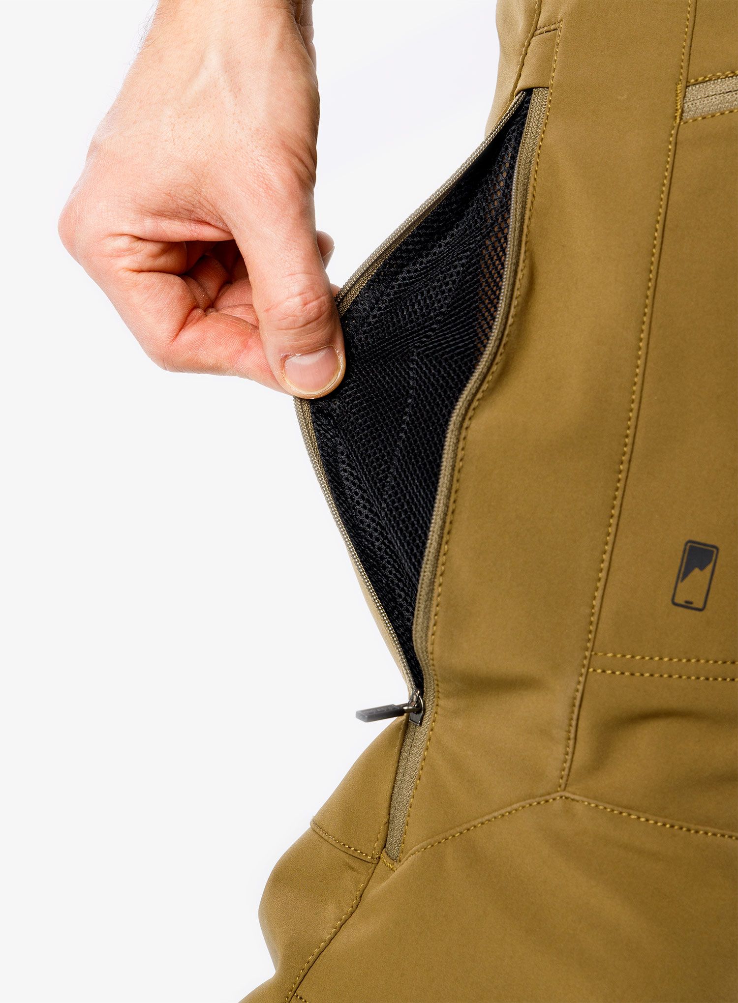 Cyklistické kalhoty ION Shelter Softshell - dark mud