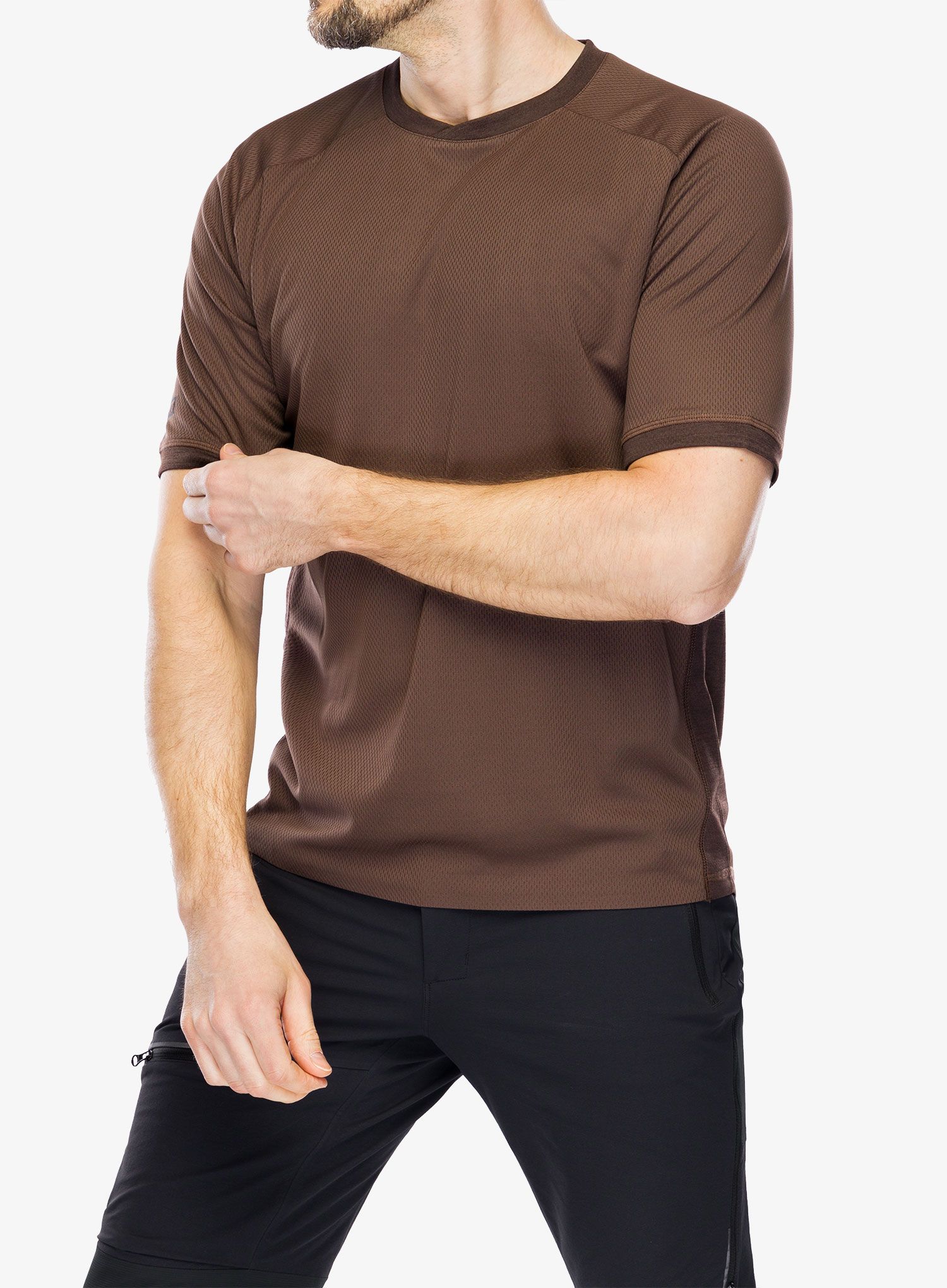Cyklistické triko ION Tech Logo SS Jersey - dark/pinecone