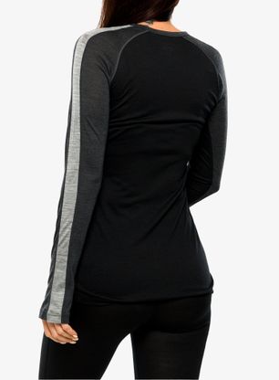 Dámská funkční mikina Icebreaker 125 ZoneKnit LS Crewe - jet/blk
