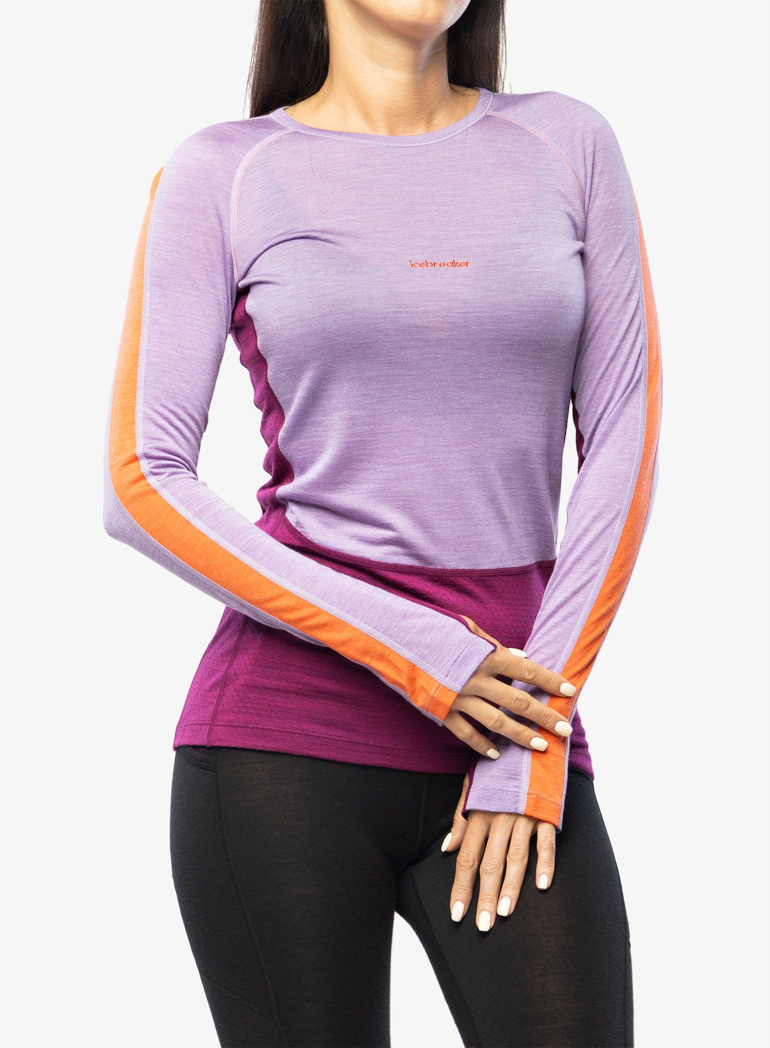 Funkční mikina dámská Icebreaker 125 ZoneKnit LS Crewe - purple