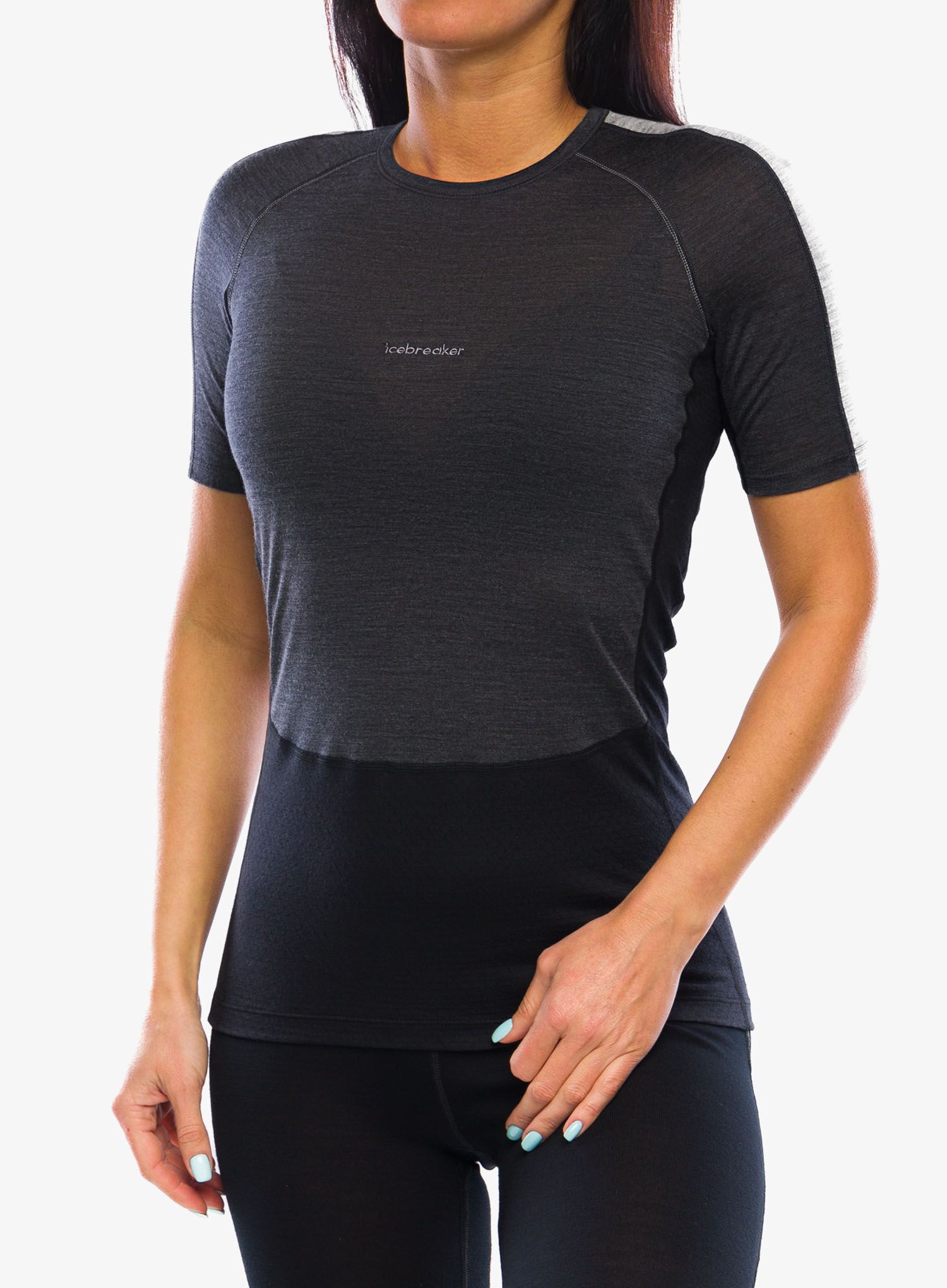 Termo triko dámské Icebreaker 125 ZoneKnit SS Crewe - jet/blk
