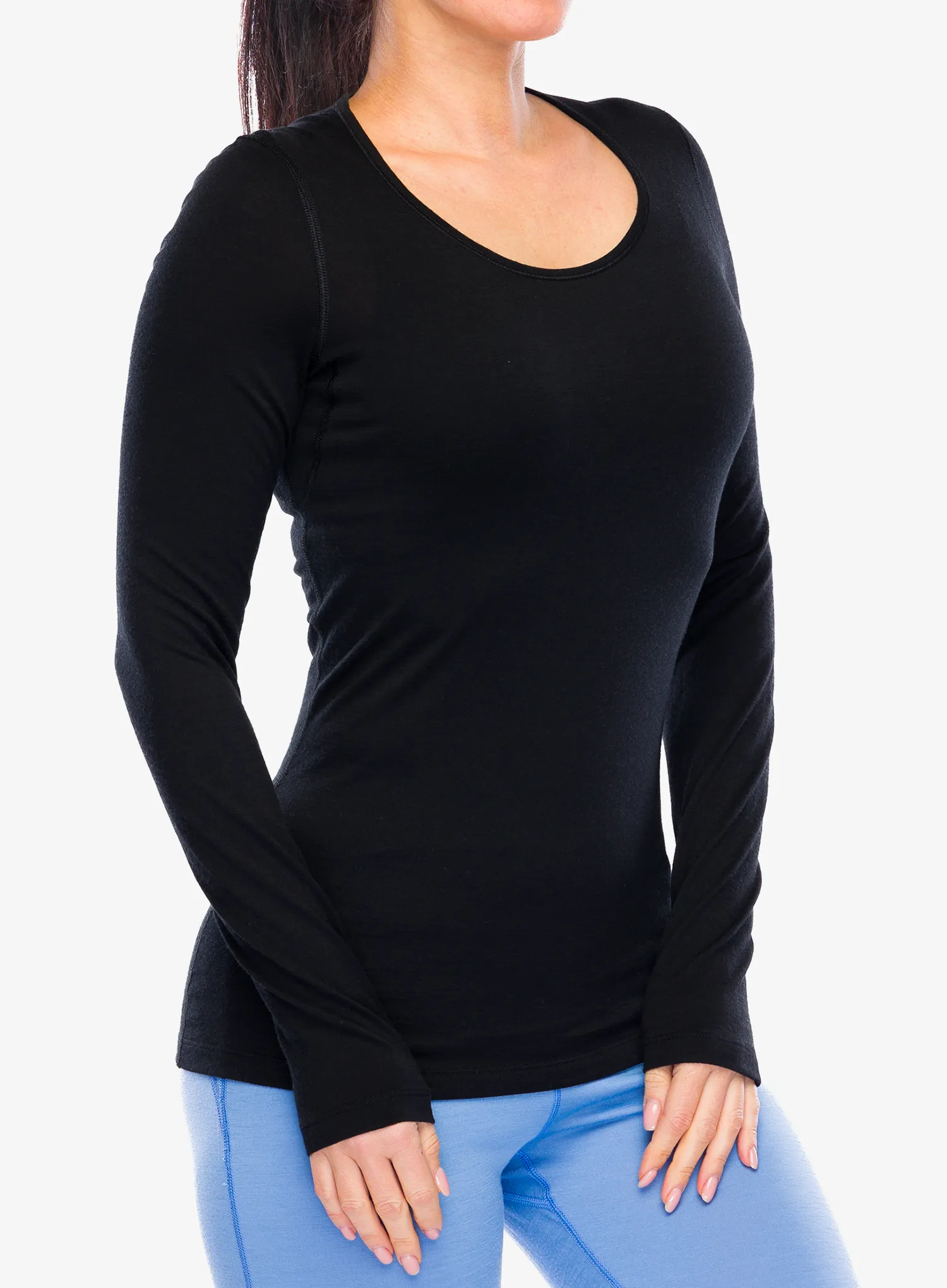 Dámská funkční mikina Icebreaker 200 Oasis LS Scoop - black