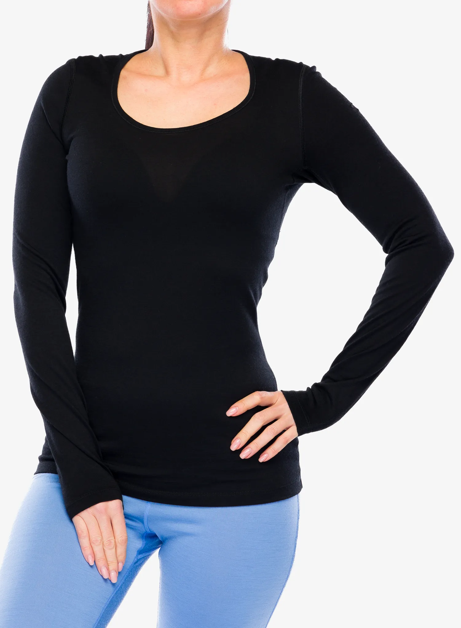 Dámská funkční mikina Icebreaker 200 Oasis LS Scoop - black