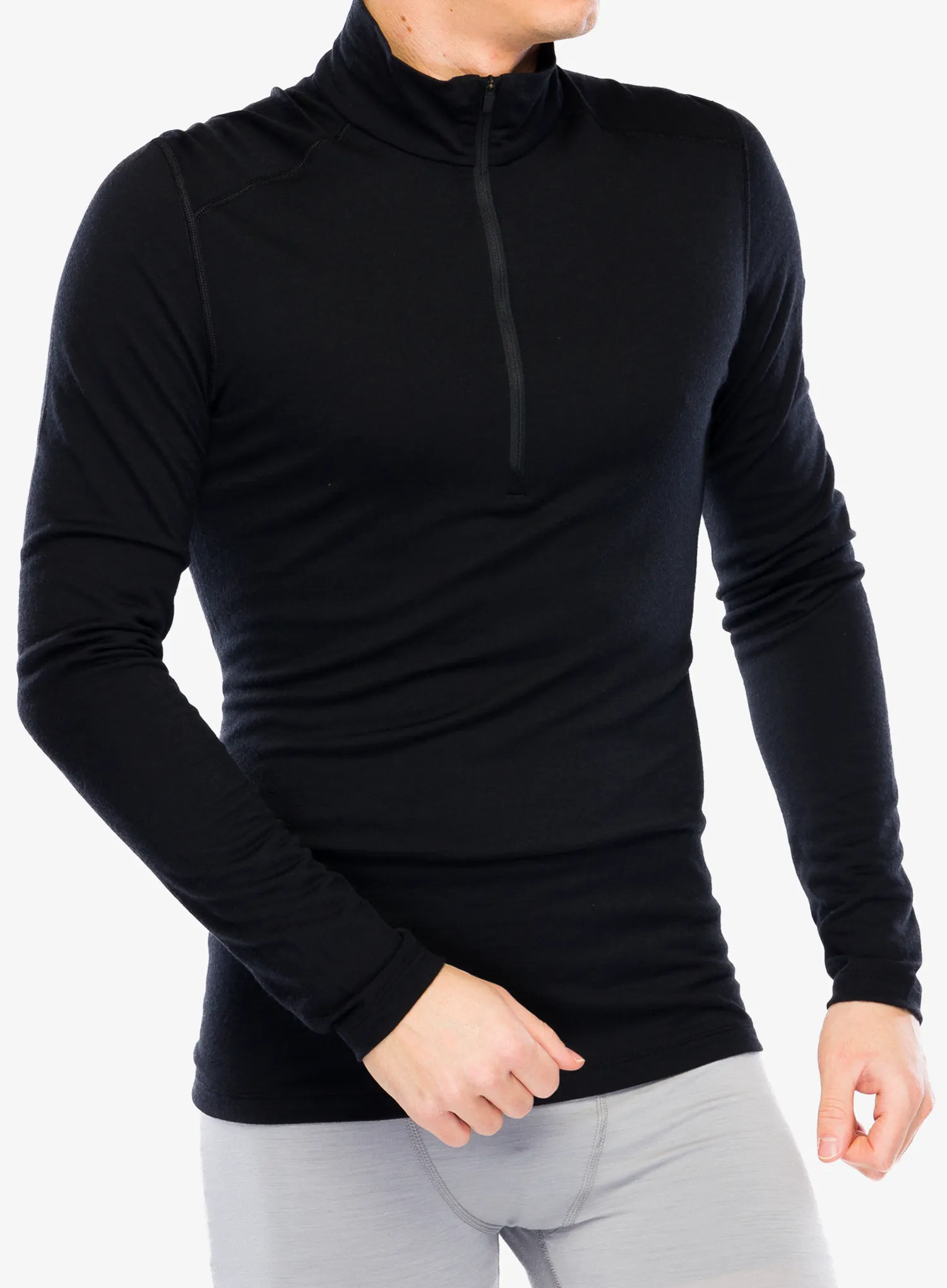 Termální mikina Icebreaker 200 Oasis L/S Half Zip - black