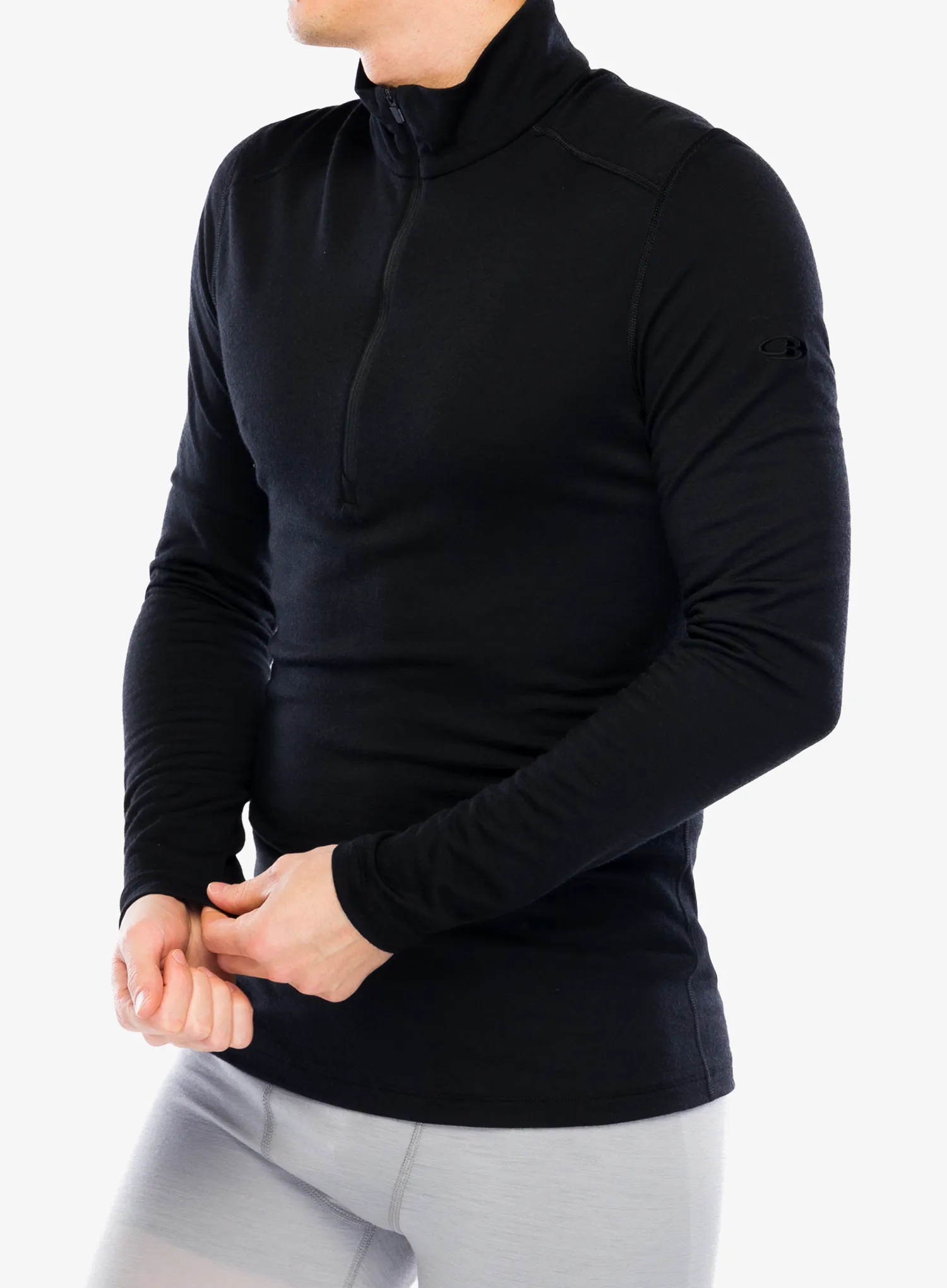 Termální mikina Icebreaker 200 Oasis L/S Half Zip - black
