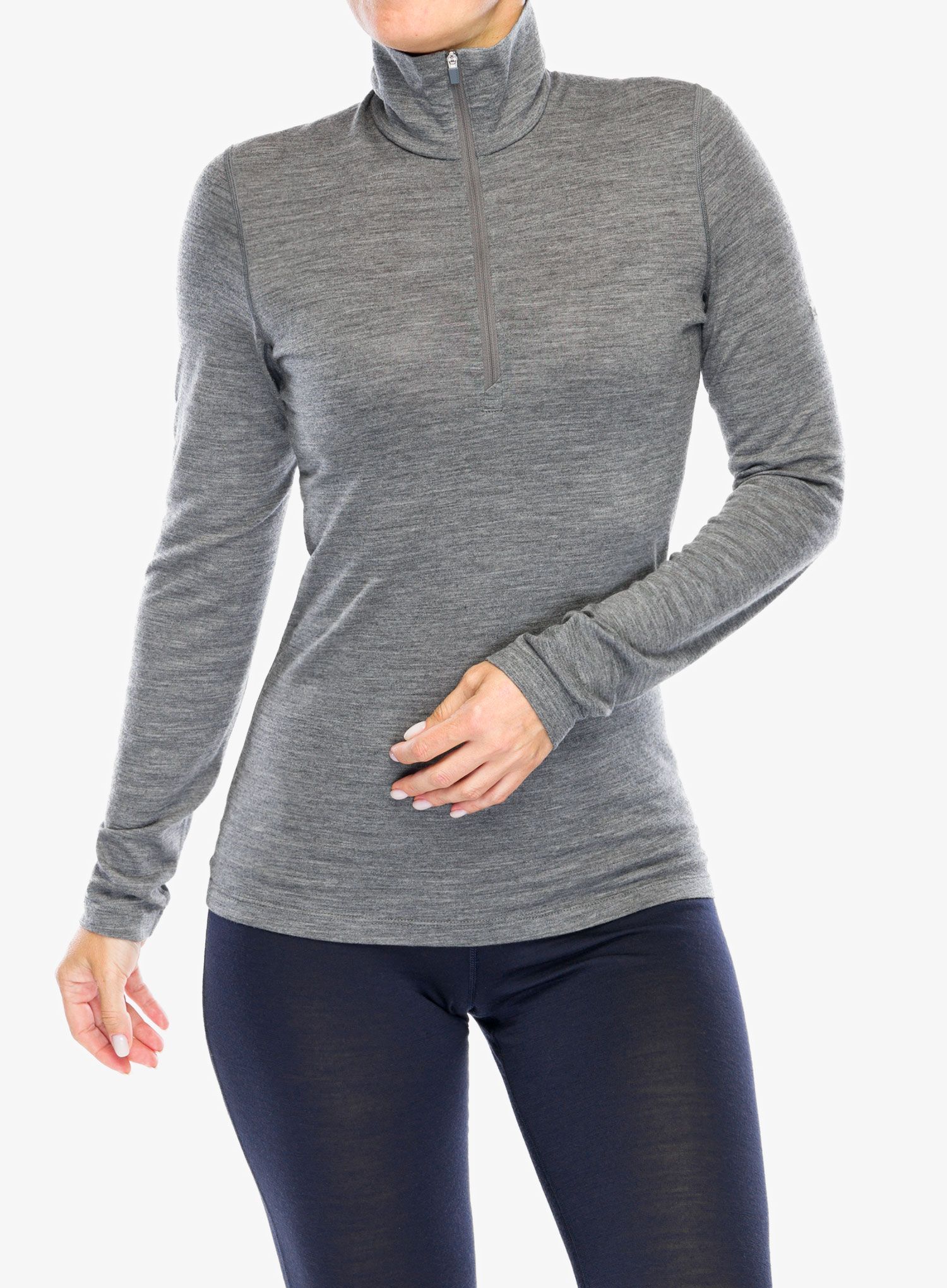 Dámská funkční mikina Icebreaker 200 Oasis L/S Half Zip - gritstone hthr