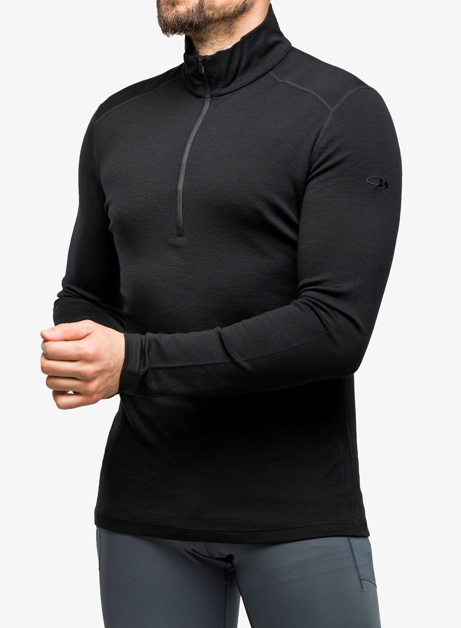 Termální mikina Icebreaker 260 Tech L/S Half Zip - black