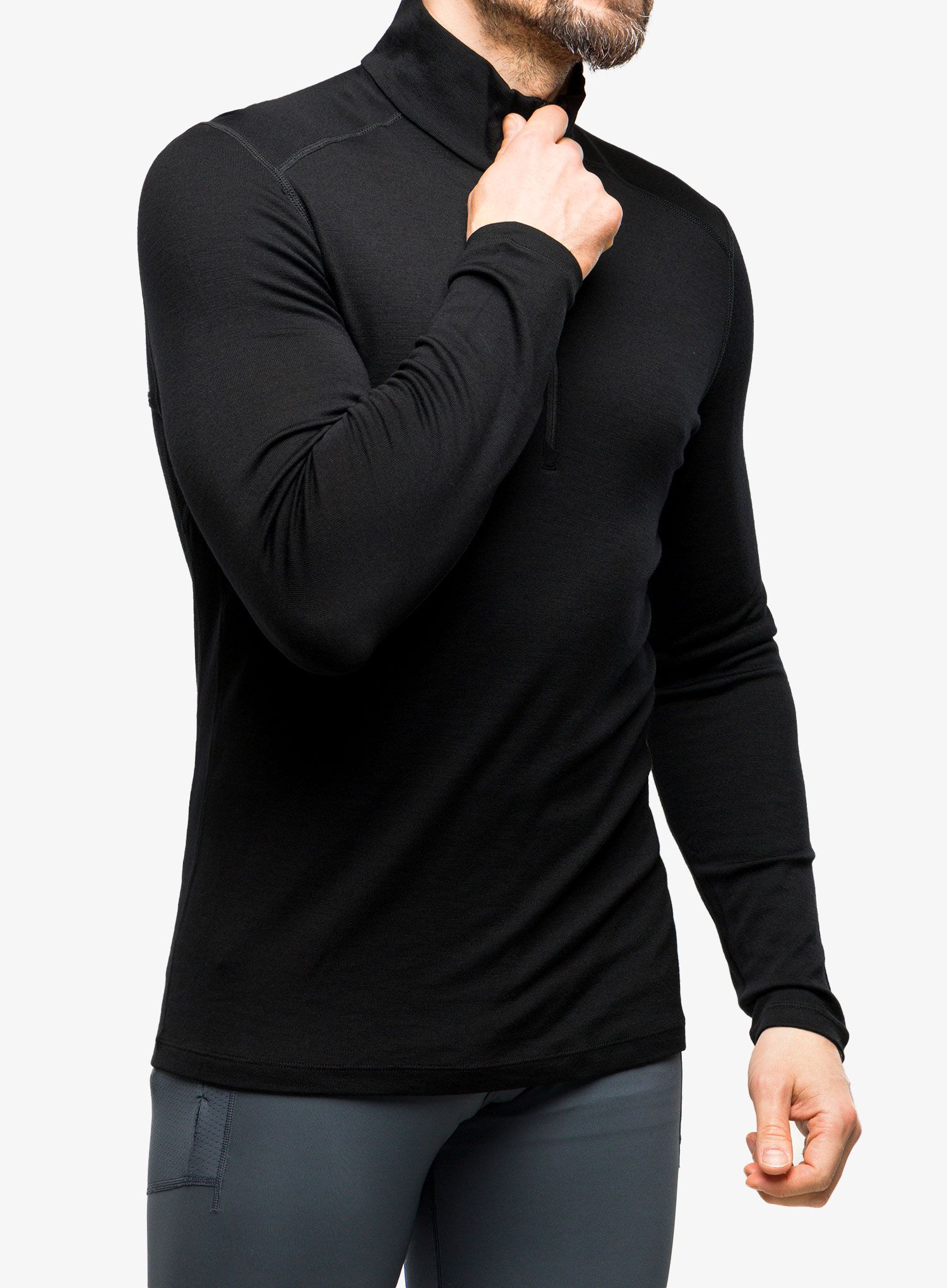Termální mikina Icebreaker 260 Tech L/S Half Zip - black