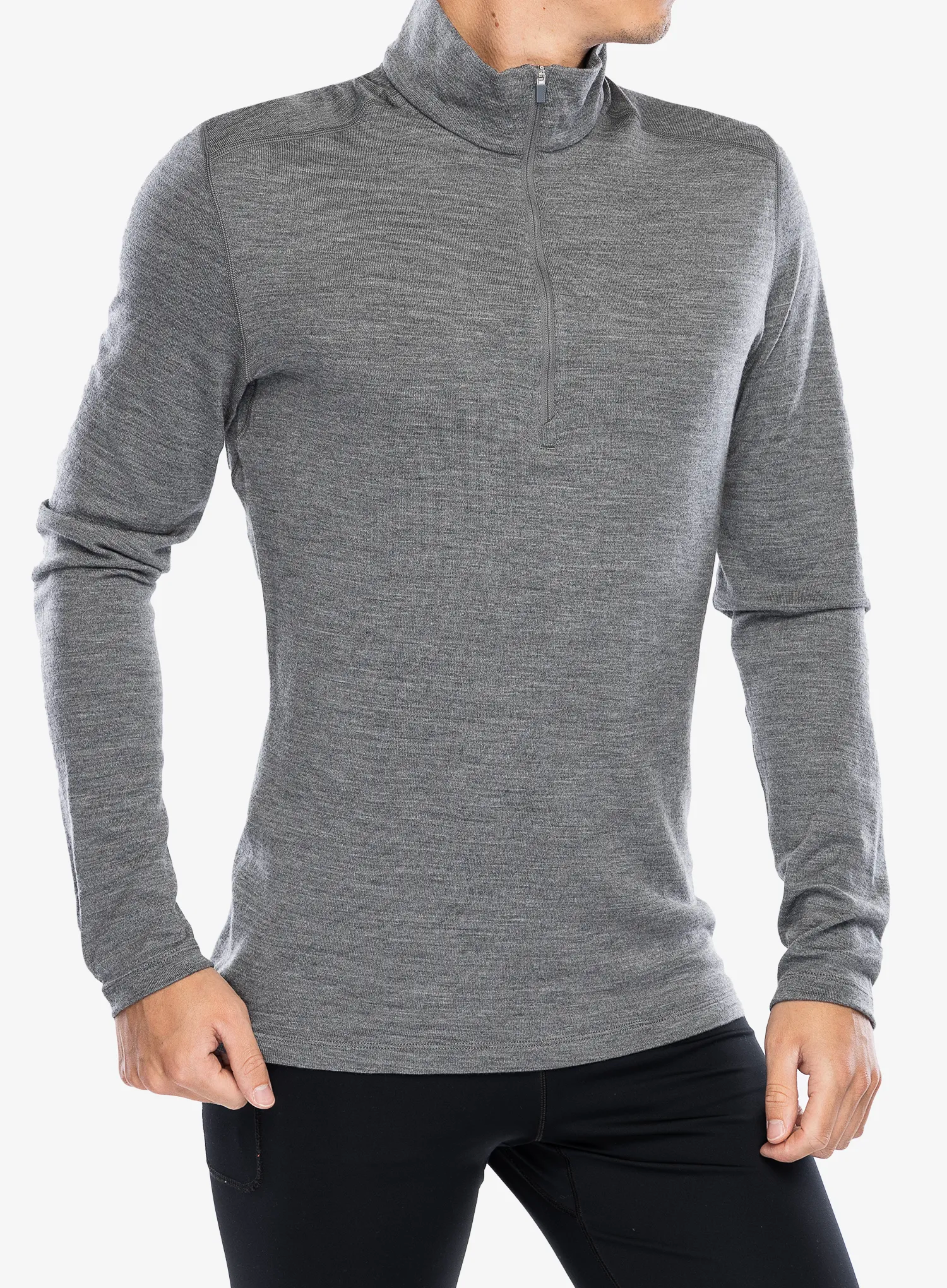 Funkční mikina Icebreaker 260 Tech L/S Half Zip - gritstone hthr