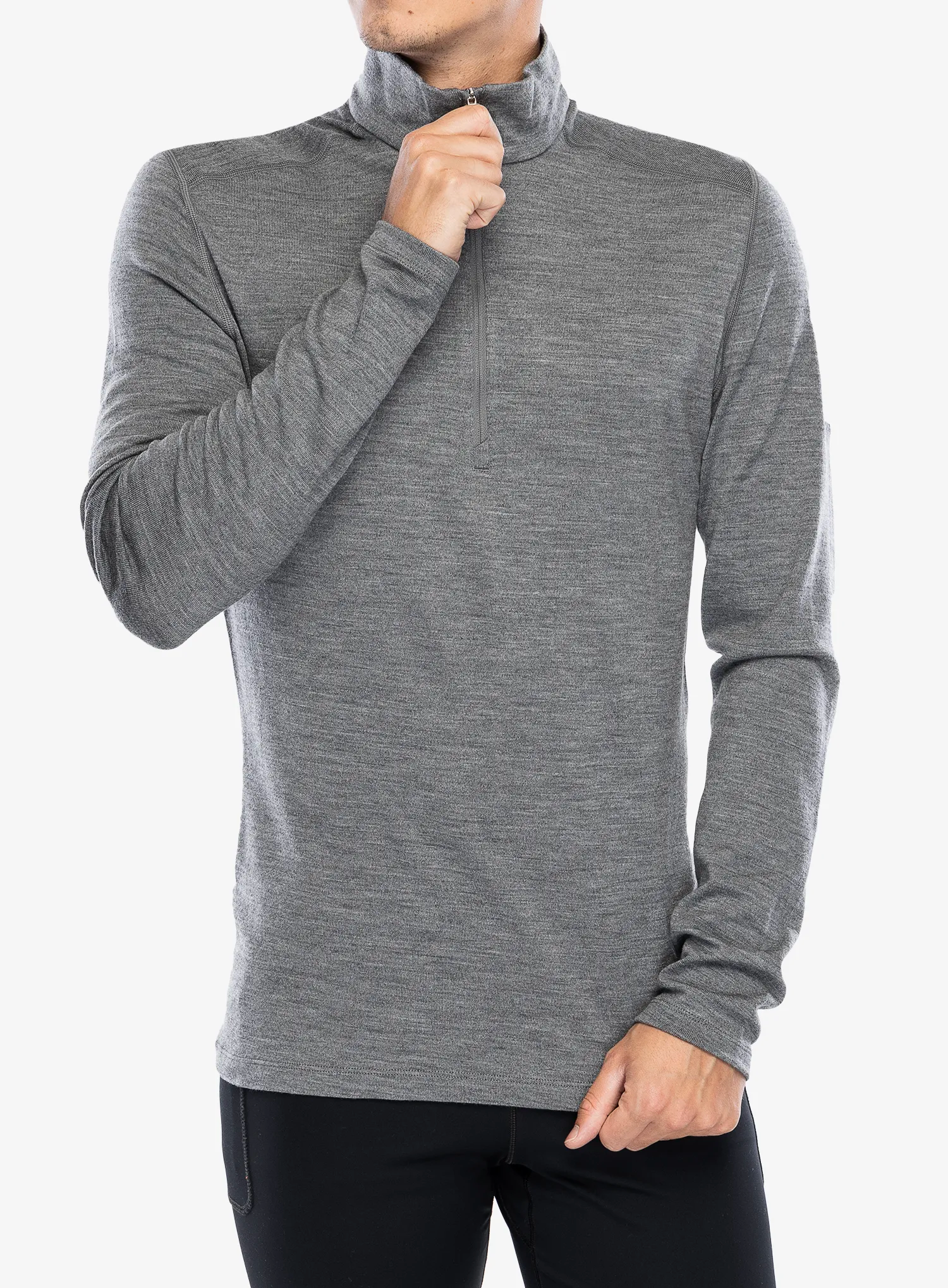 Funkční mikina Icebreaker 260 Tech L/S Half Zip - gritstone hthr