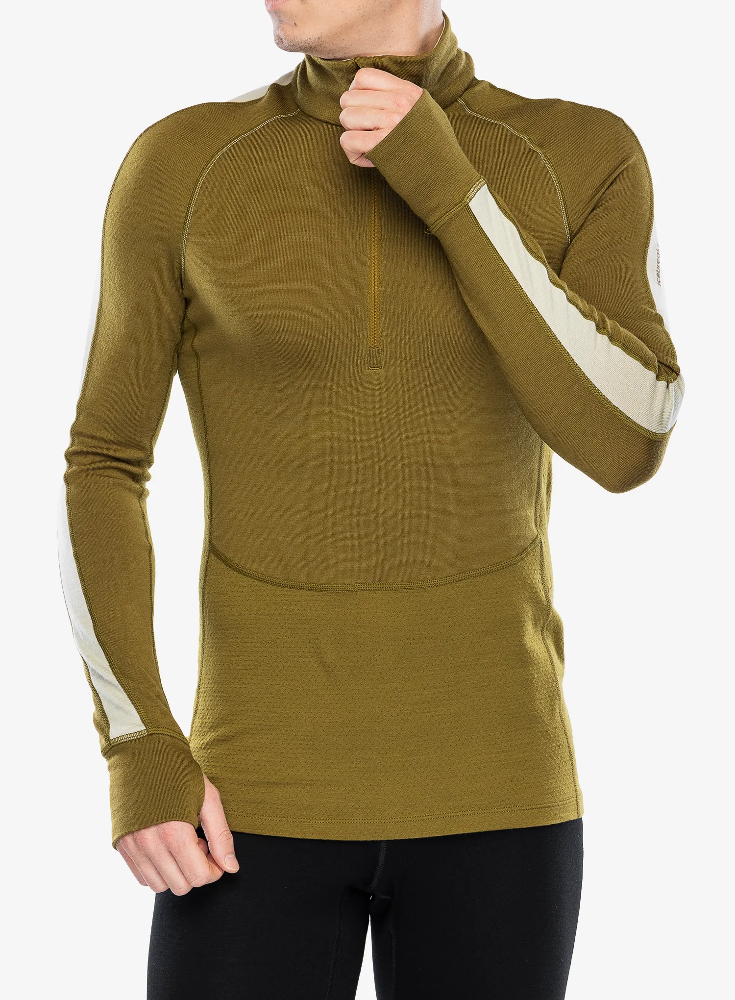 Funkční mikina Icebreaker 260 ZoneKnit LS Half Zip - algae/ashen/cb
