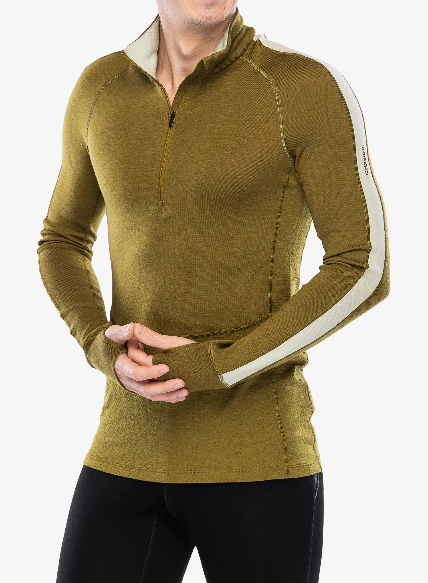 Funkční mikina Icebreaker 260 ZoneKnit LS Half Zip - algae/ashen/cb